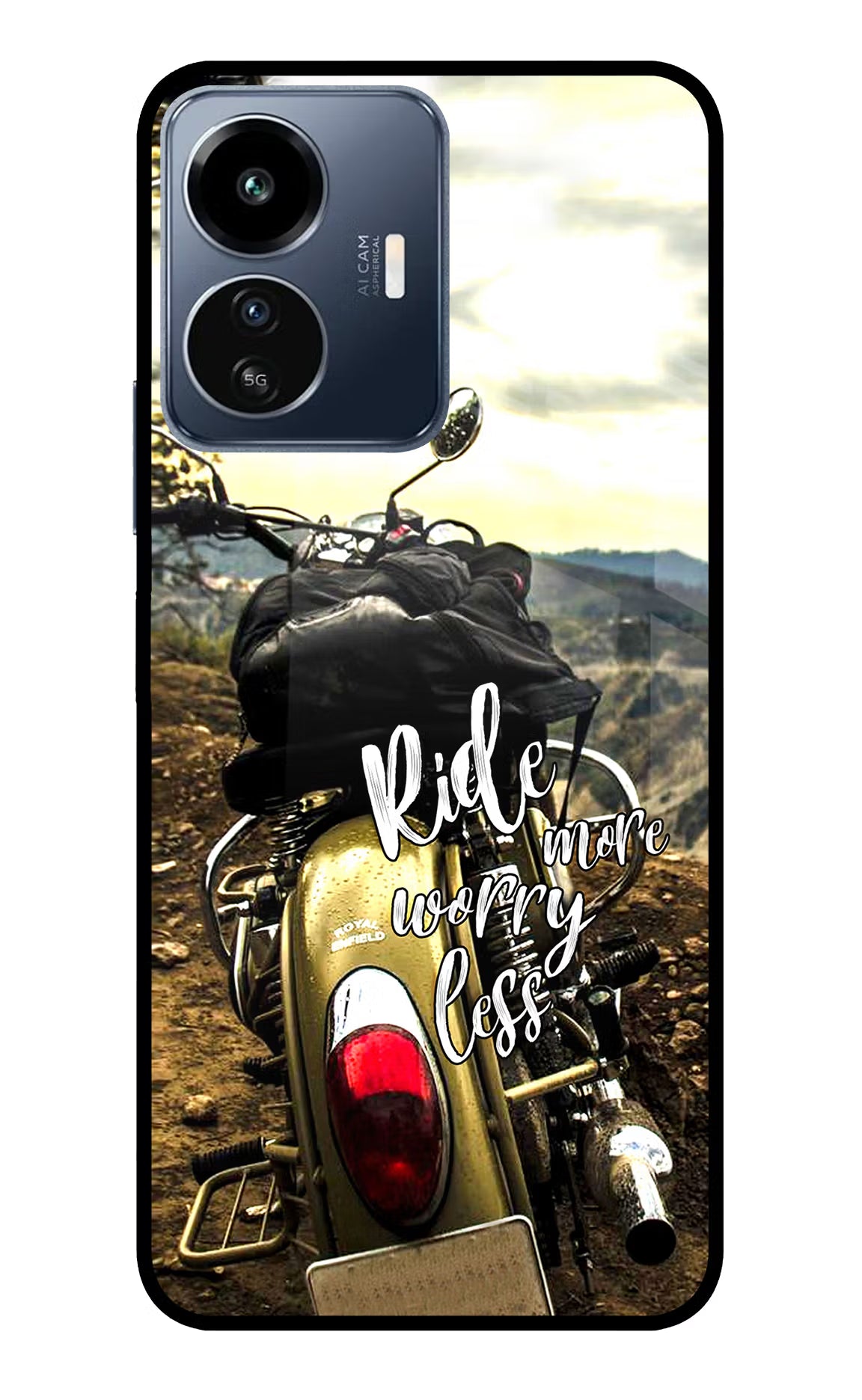 Ride More Worry Less IQOO Z6 Lite 5G Glass Case - Ride More Worry Less IQOO Z6 Lite 5G Glass Case Ride More Worry Less IQOO Z6 Lite 5G Glass Case
