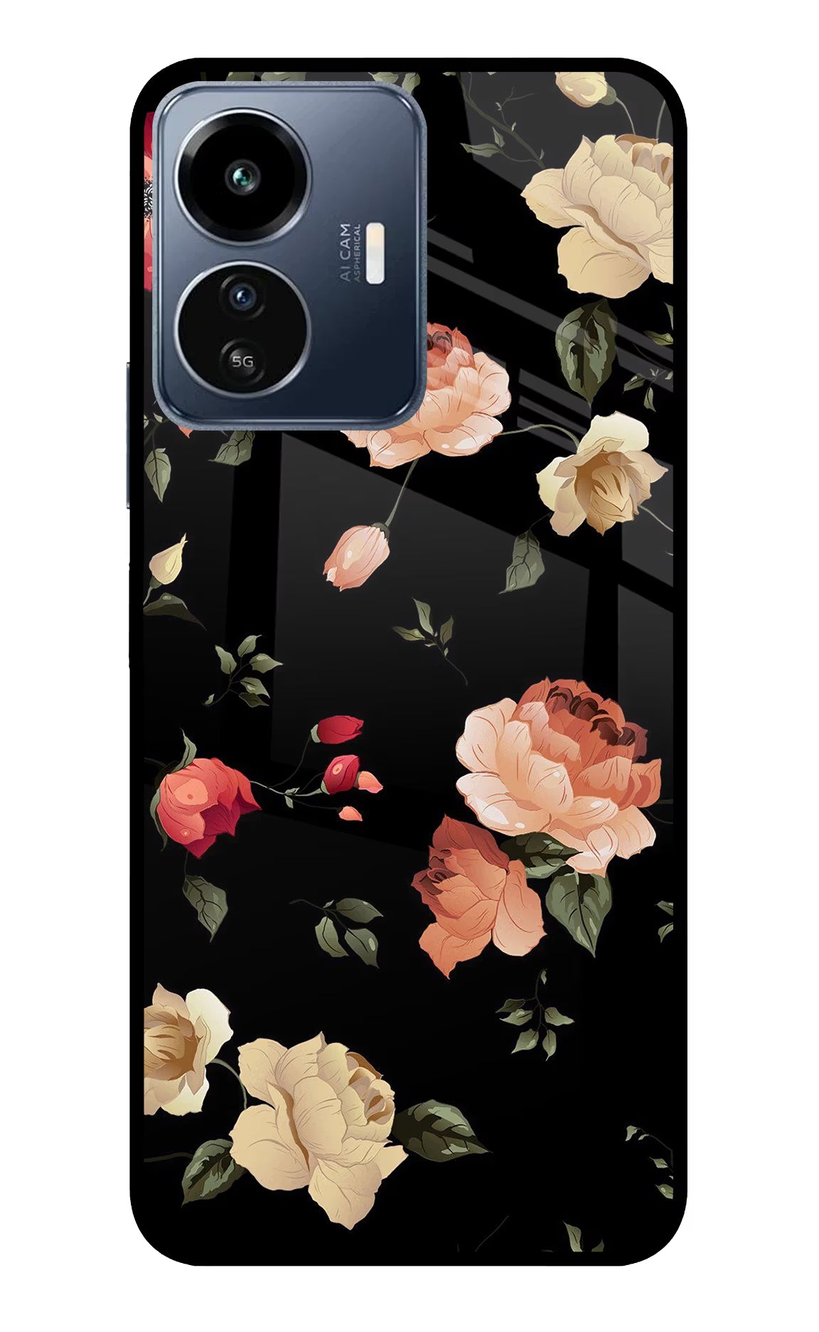 Flowers IQOO Z6 Lite 5G Glass Case - Flowers IQOO Z6 Lite 5G Glass Case Flowers IQOO Z6 Lite 5G Glass Case