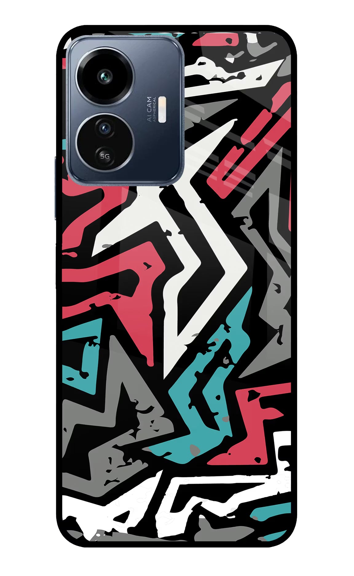 Geometric Graffiti IQOO Z6 Lite 5G Glass Case - Geometric Graffiti IQOO Z6 Lite 5G Glass Case Geometric Graffiti IQOO Z6 Lite 5G Glass Case