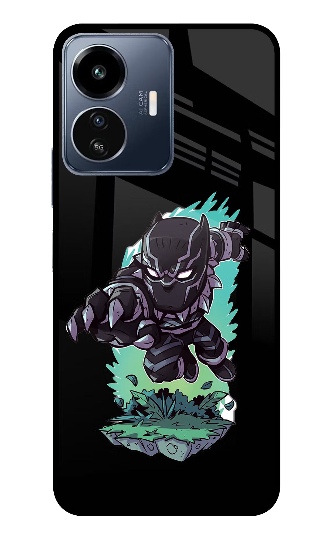 Black Panther IQOO Z6 Lite 5G Glass Case - Black Panther IQOO Z6 Lite 5G Glass Case Black Panther IQOO Z6 Lite 5G Glass Case