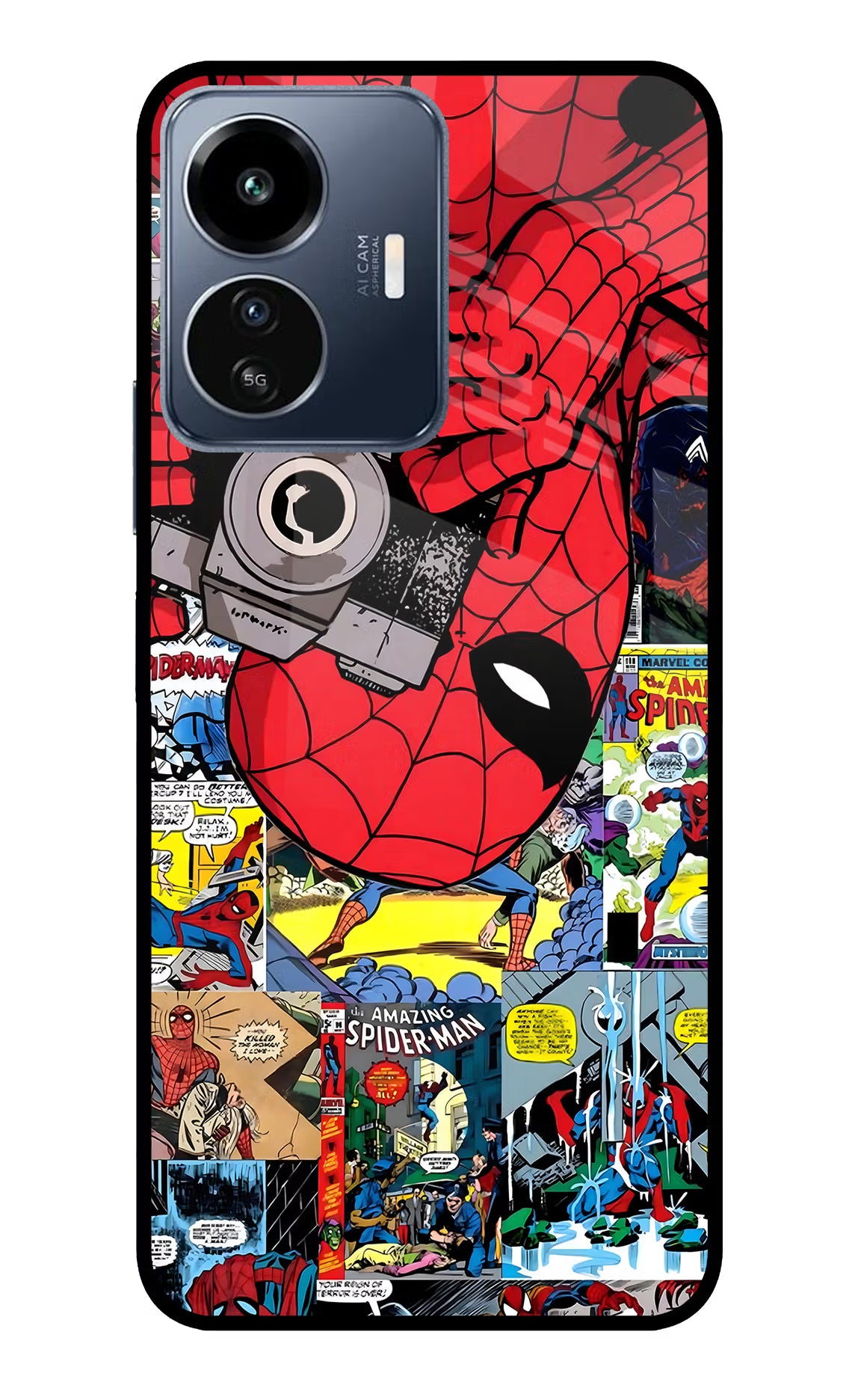 Spider Man IQOO Z6 Lite 5G Glass Case - Spider Man IQOO Z6 Lite 5G Glass Case Spider Man IQOO Z6 Lite 5G Glass Case