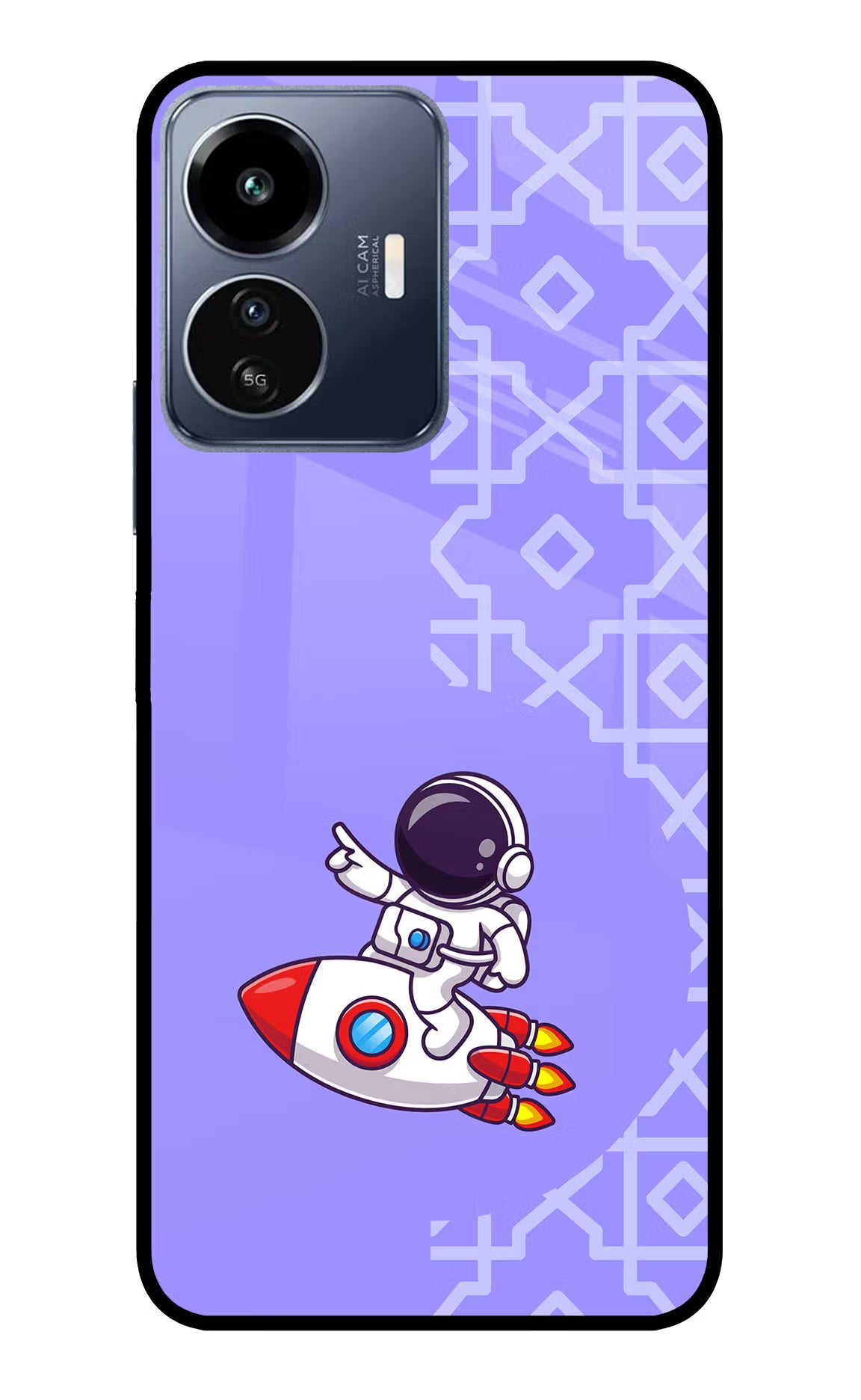 Cute Astronaut IQOO Z6 Lite 5G Glass Case - Cute Astronaut IQOO Z6 Lite 5G Glass Case Cute Astronaut IQOO Z6 Lite 5G Glass Case