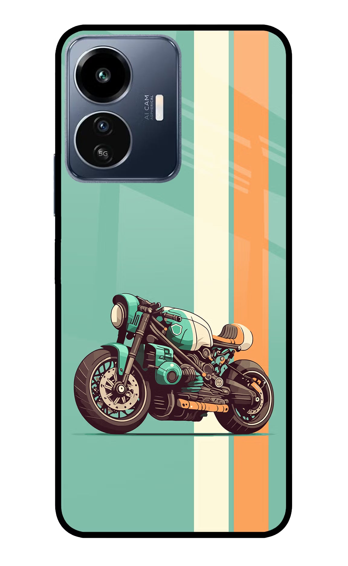 Striped Moto Drift IQOO Z6 Lite 5G Glass Case - Striped Moto Drift IQOO Z6 Lite 5G Glass Case Striped Moto Drift IQOO Z6 Lite 5G Glass Case
