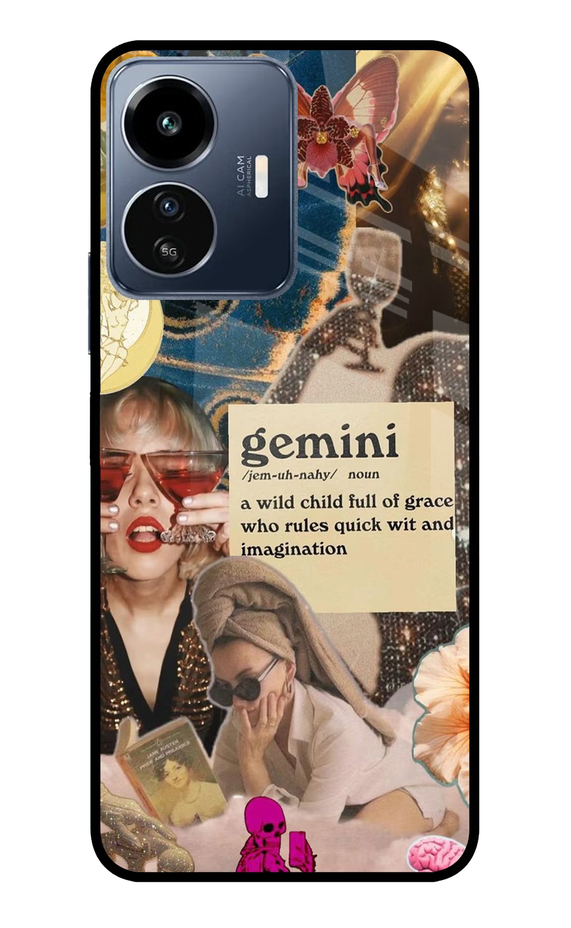 Gemini Zodiac IQOO Z6 Lite 5G Back Cover - Gemini Zodiac IQOO Z6 Lite 5G Glass Case Back Cover by Casekaro Gemini Zodiac IQOO Z6 Lite 5G Glass Case Back Cover by Casekaro