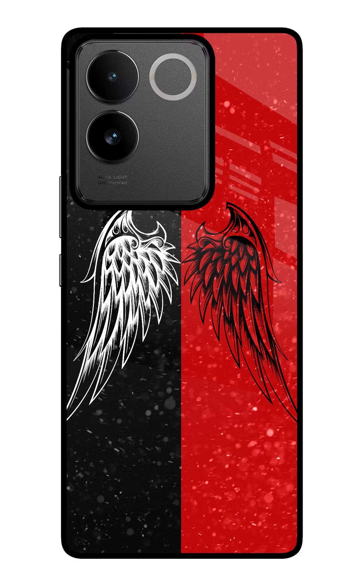 Wings IQOO Z7 Pro 5G Glass Case - Wings IQOO Z7 Pro 5G Glass Case Wings IQOO Z7 Pro 5G Glass Case