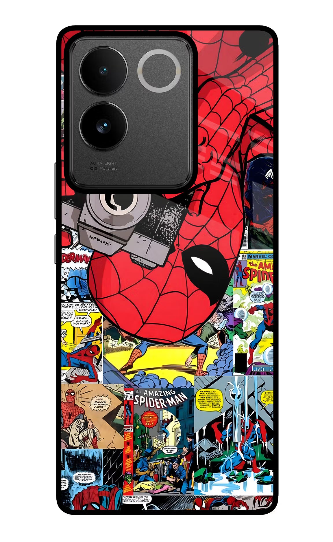Spider Man IQOO Z7 Pro 5G Glass Case - Spider Man IQOO Z7 Pro 5G Glass Case Spider Man IQOO Z7 Pro 5G Glass Case