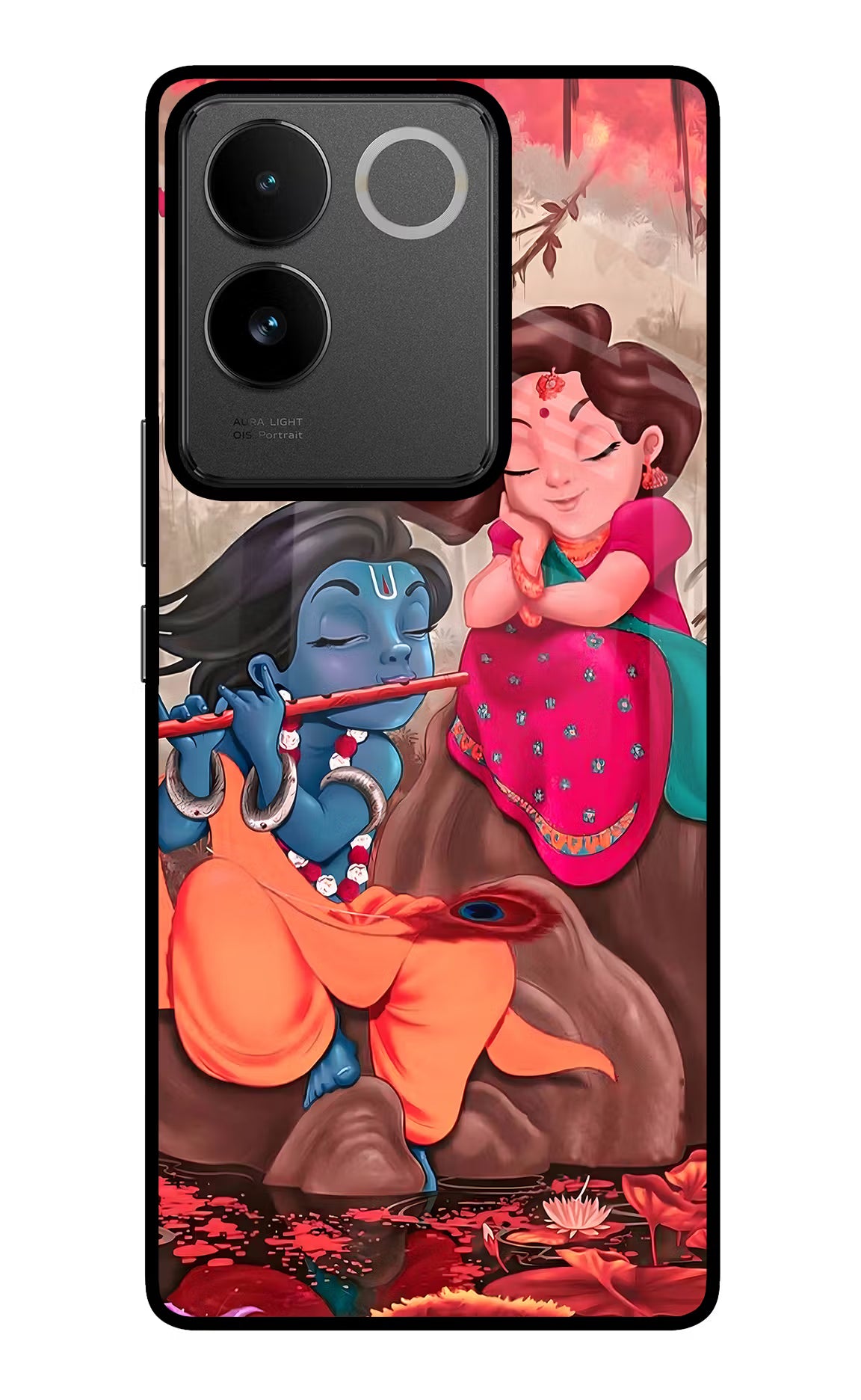 Radhe Krishna IQOO Z7 Pro 5G Glass Case - Radhe Krishna IQOO Z7 Pro 5G Glass Case Radhe Krishna IQOO Z7 Pro 5G Glass Case