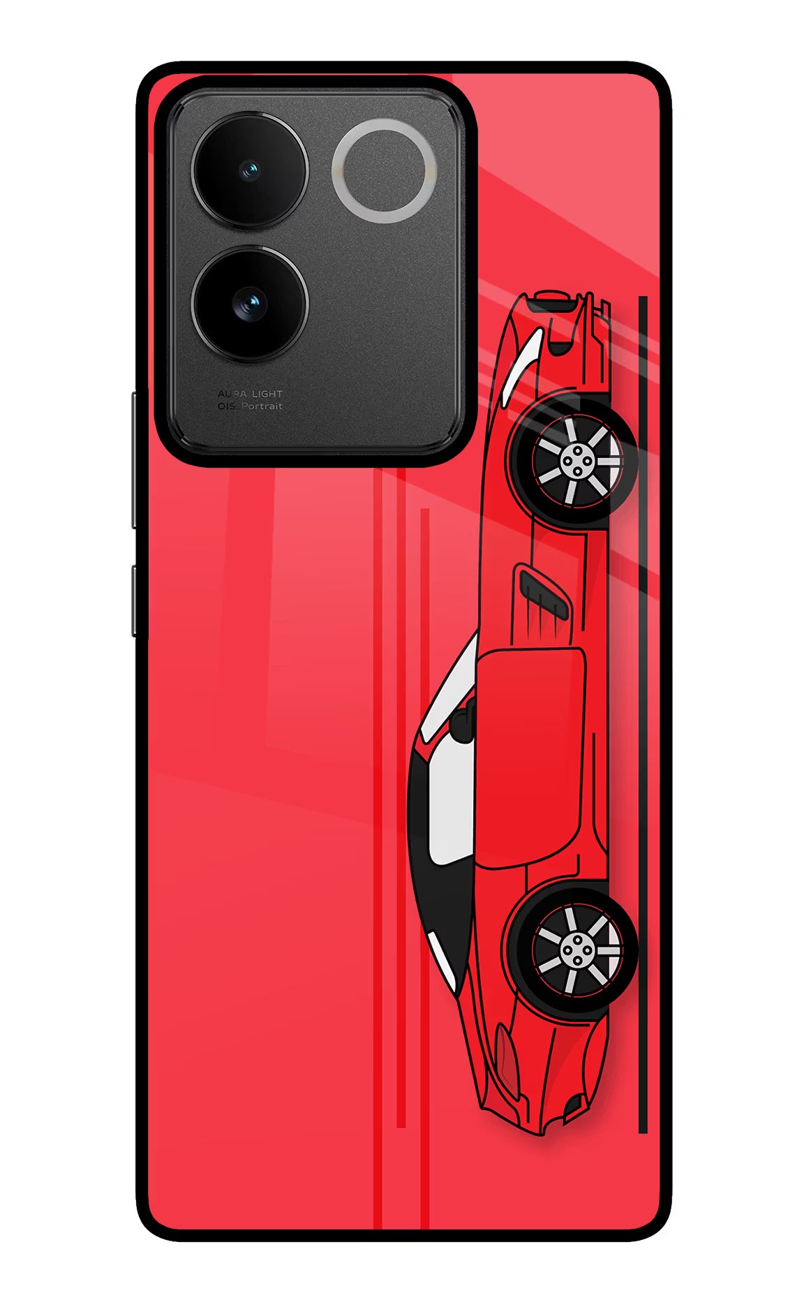 Red Velocity IQOO Z7 Pro 5G Glass Case - Red Velocity IQOO Z7 Pro 5G Glass Case Red Velocity IQOO Z7 Pro 5G Glass Case