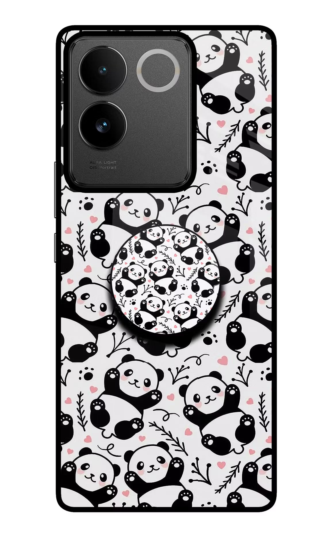 Cute Panda IQOO Z7 Pro 5G Glass Case - Cute Panda IQOO Z7 Pro 5G Glass Case Cute Panda IQOO Z7 Pro 5G Glass Case