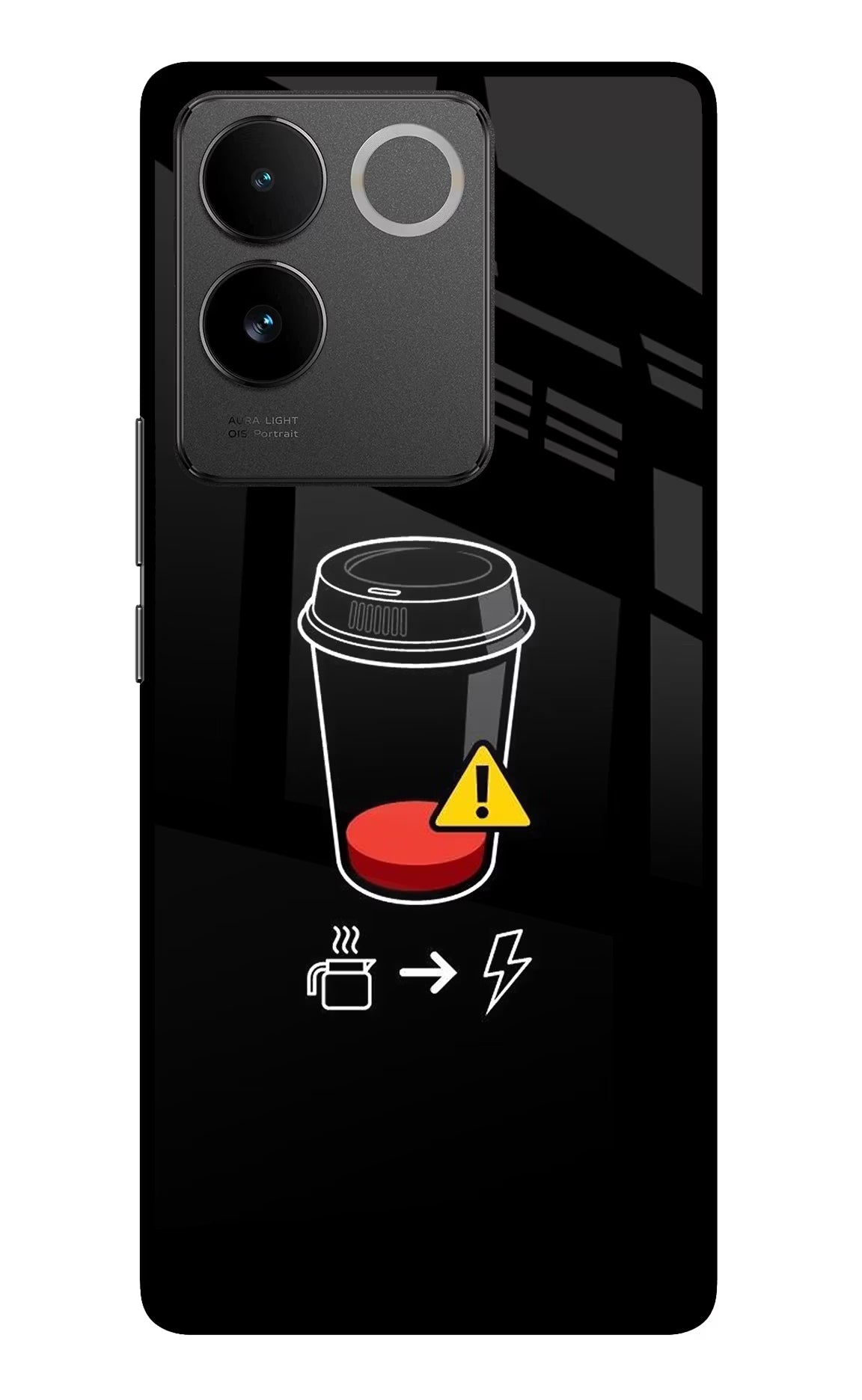 Coffee Vivo T2 Pro 5G Glass Case - Coffee Vivo T2 Pro 5G Glass Case Coffee Vivo T2 Pro 5G Glass Case