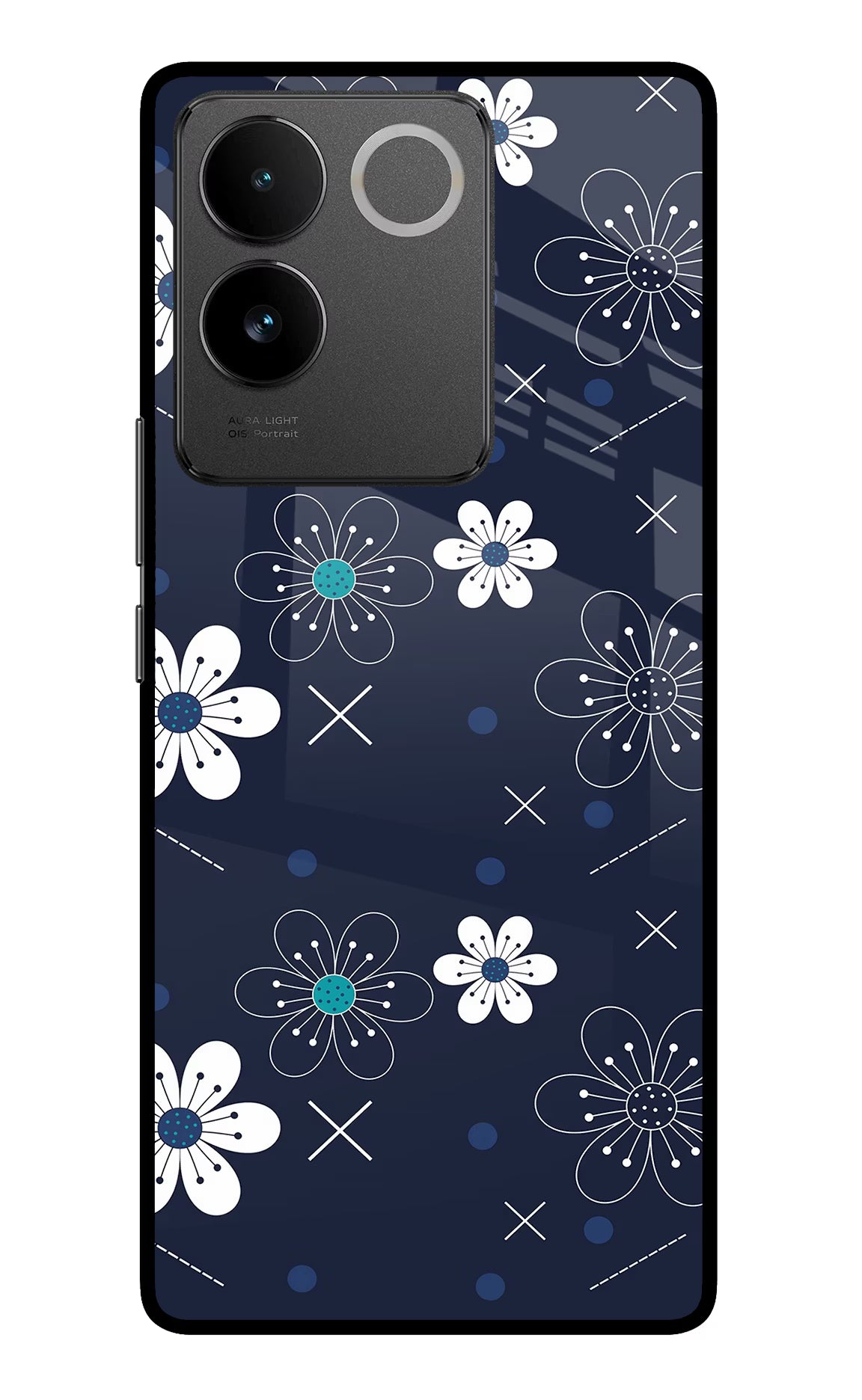 Flowers Vivo T2 Pro 5G Glass Case - Flowers Vivo T2 Pro 5G Glass Case Flowers Vivo T2 Pro 5G Glass Case