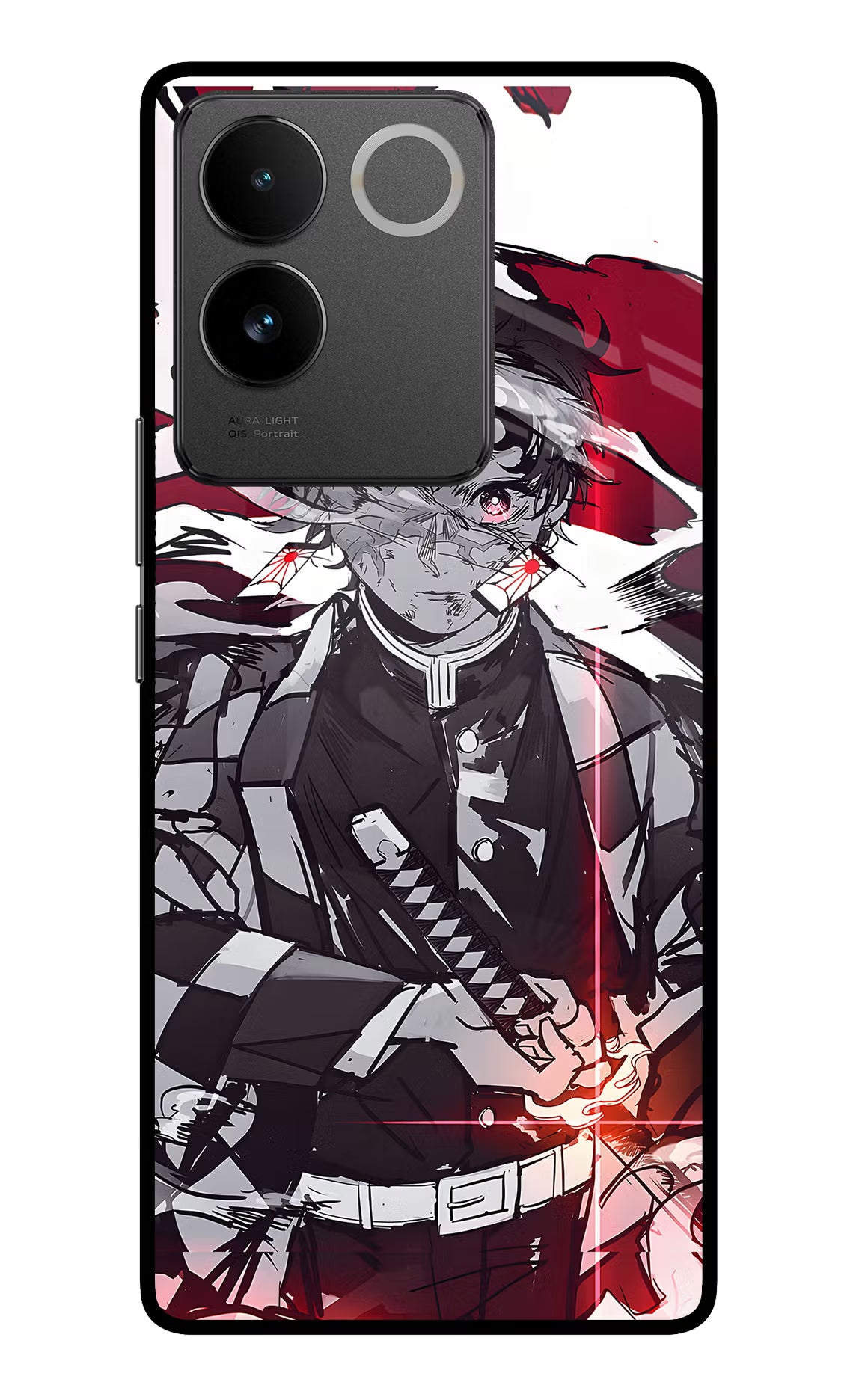 Demon Slayer Vivo T2 Pro 5G Glass Case - Demon Slayer Vivo T2 Pro 5G Glass Case Demon Slayer Vivo T2 Pro 5G Glass Case