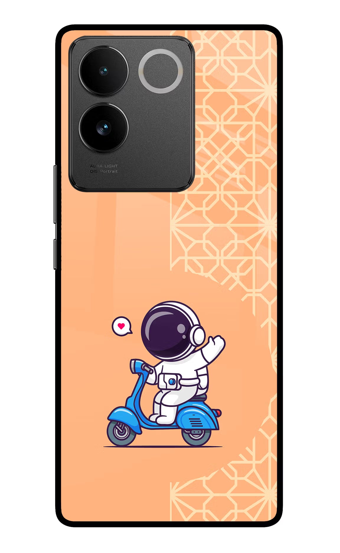 Cute Astronaut Riding Vivo T2 Pro 5G Glass Case - Cute Astronaut Riding Vivo T2 Pro 5G Glass Case Cute Astronaut Riding Vivo T2 Pro 5G Glass Case
