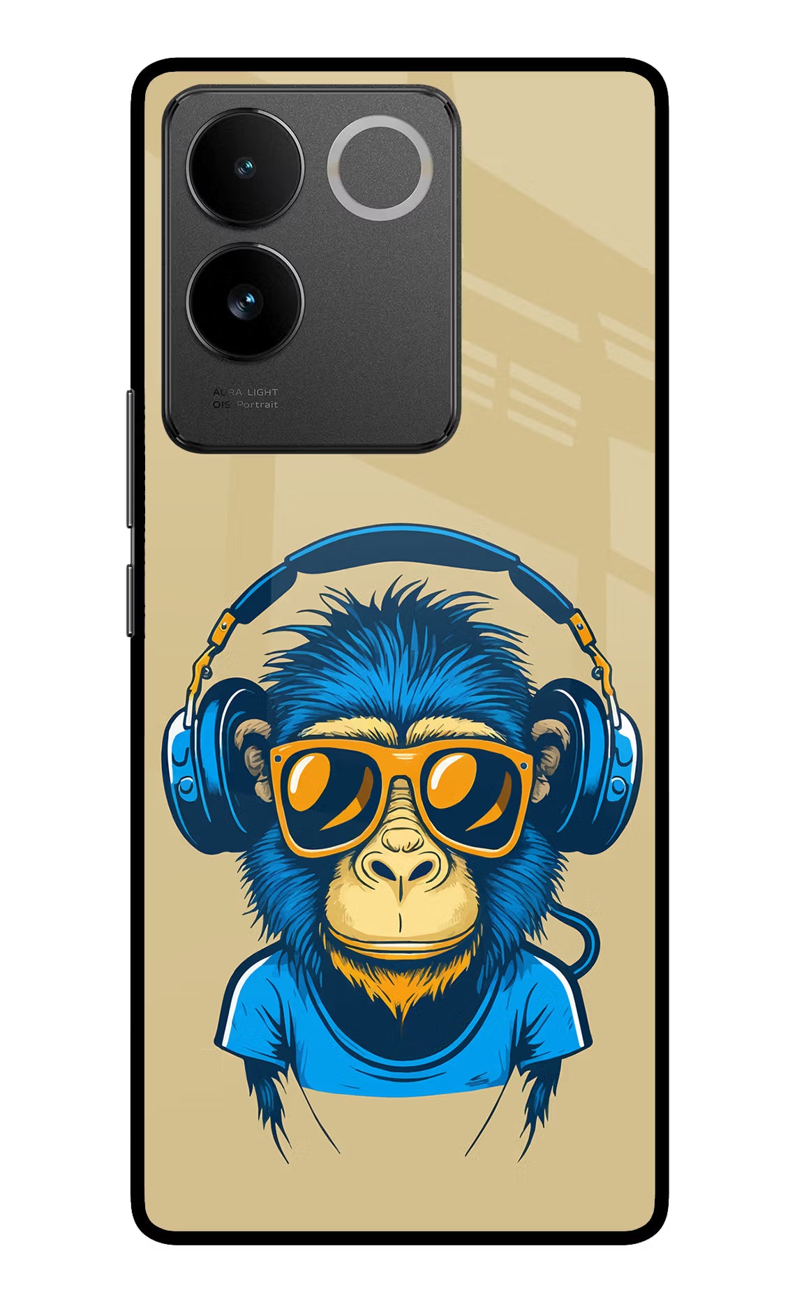 Monkey Headphone Vivo T2 Pro 5G Glass Case - Monkey Headphone Vivo T2 Pro 5G Glass Case Monkey Headphone Vivo T2 Pro 5G Glass Case