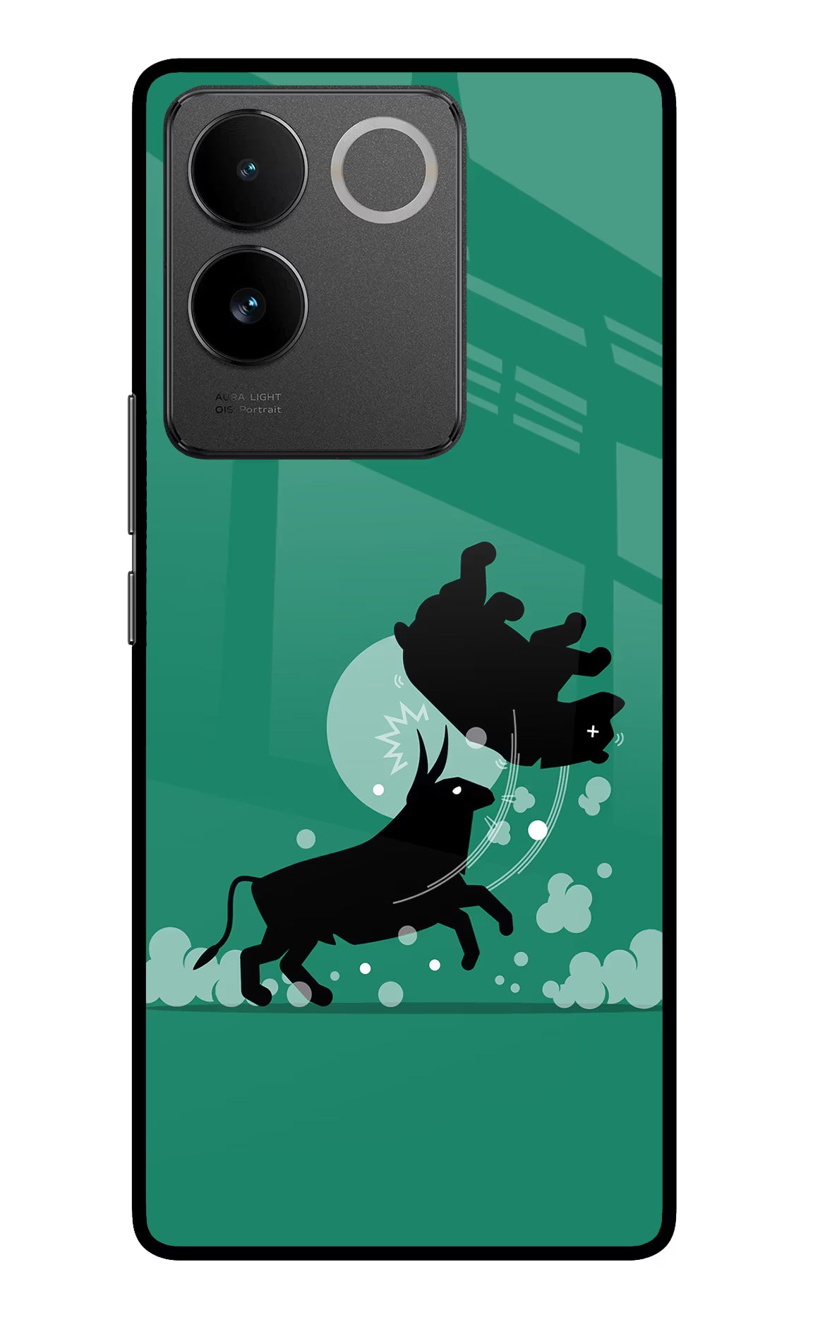 Bull Conqueror Vivo T2 Pro 5G Glass Case - Bull Conqueror Vivo T2 Pro 5G Glass Case Bull Conqueror Vivo T2 Pro 5G Glass Case