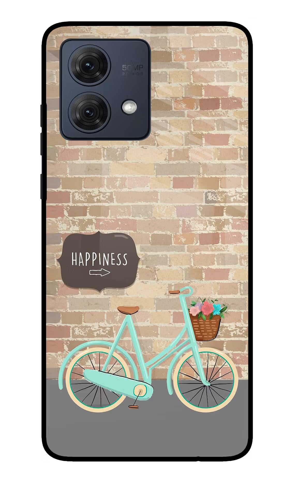 Happiness Artwork Moto G54 5G Glass Case Back Cover by Casekaro