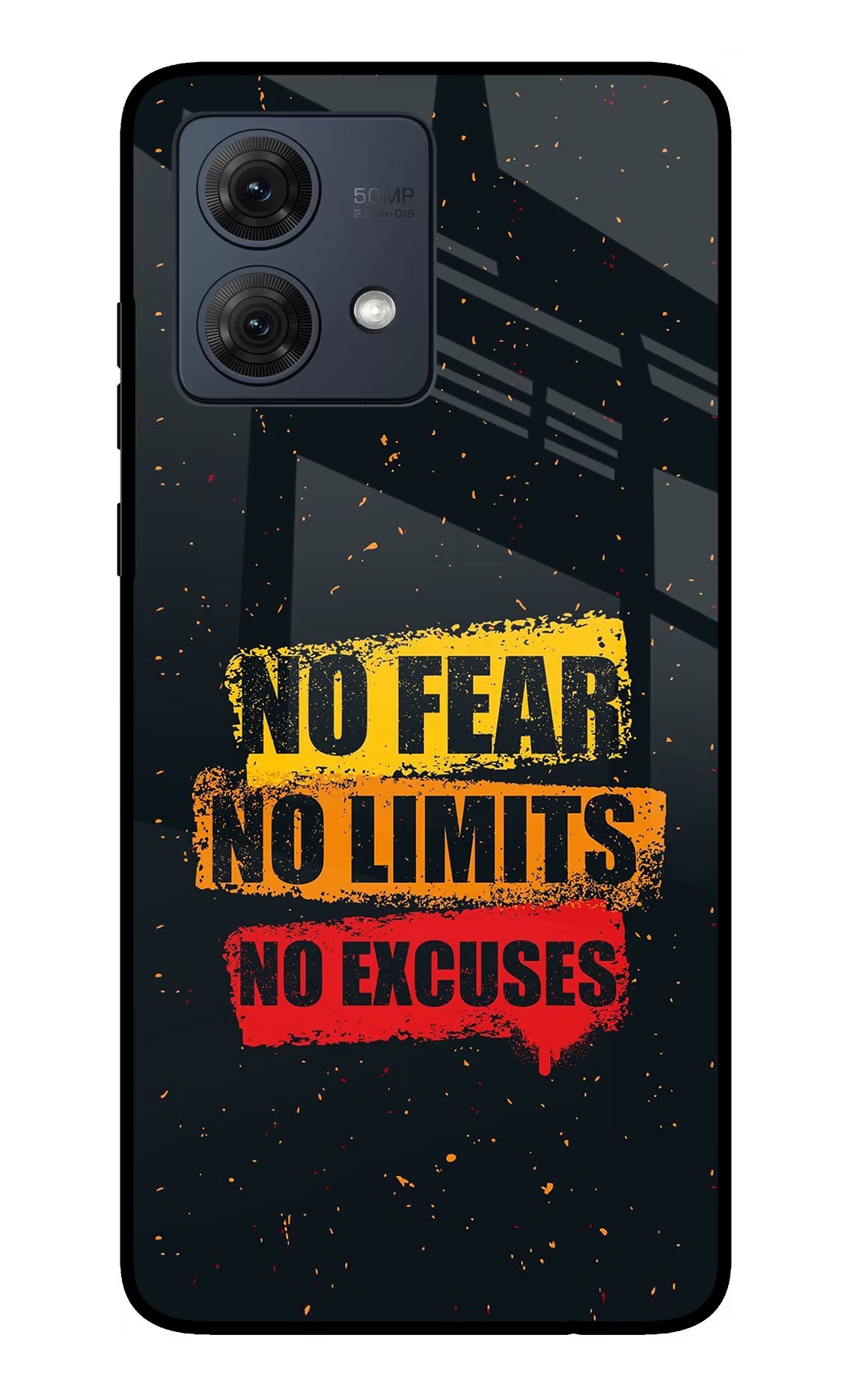No Fear No Limits No Excuse Moto G54 5G Glass Case Back Cover by Casekaro