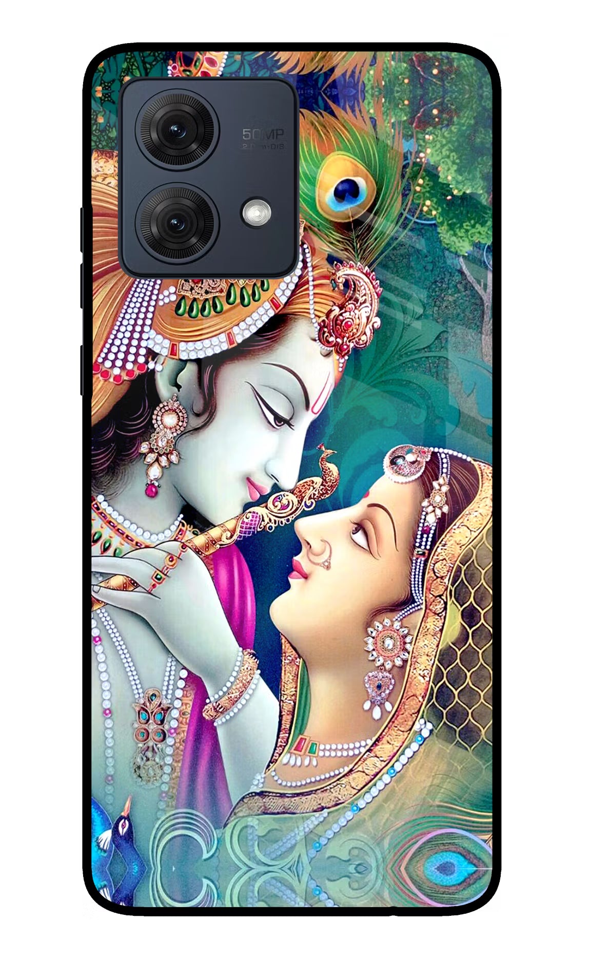 Lord Radha Krishna Moto G54 5G Glass Case Back Cover by Casekaro