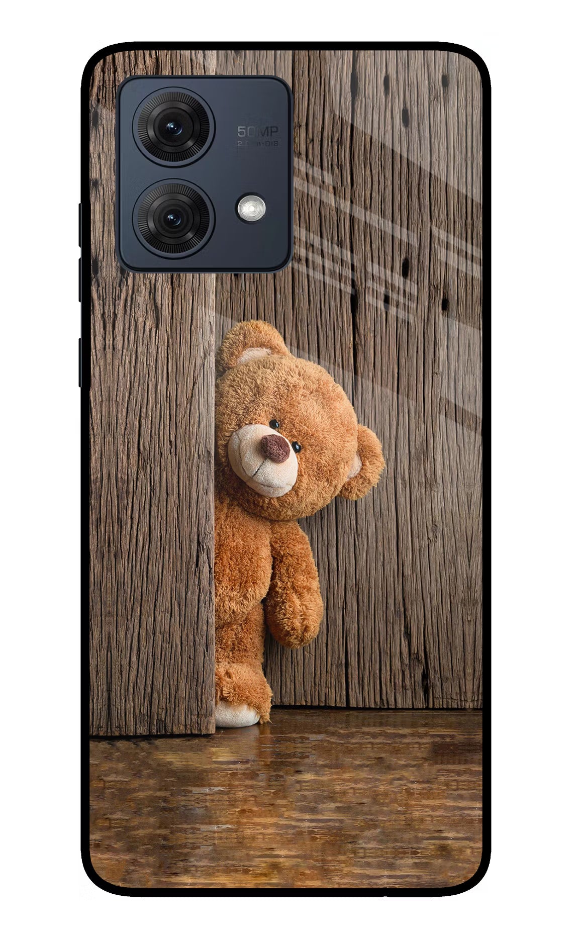 Teddy Wooden Moto G54 5G Glass Case Back Cover by Casekaro