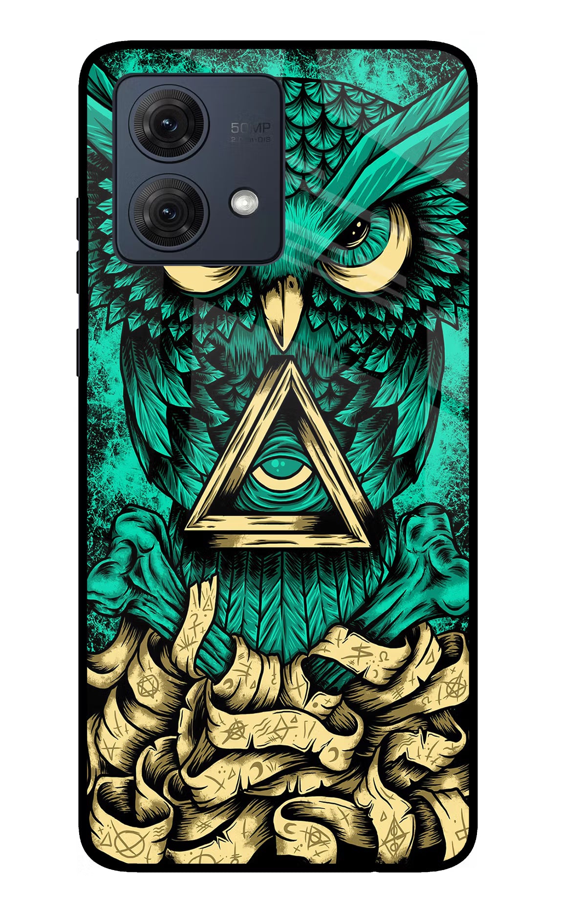 Green Owl Moto G54 5G Glass Case - Green Owl Moto G54 5G Glass Case Green Owl Moto G54 5G Glass Case