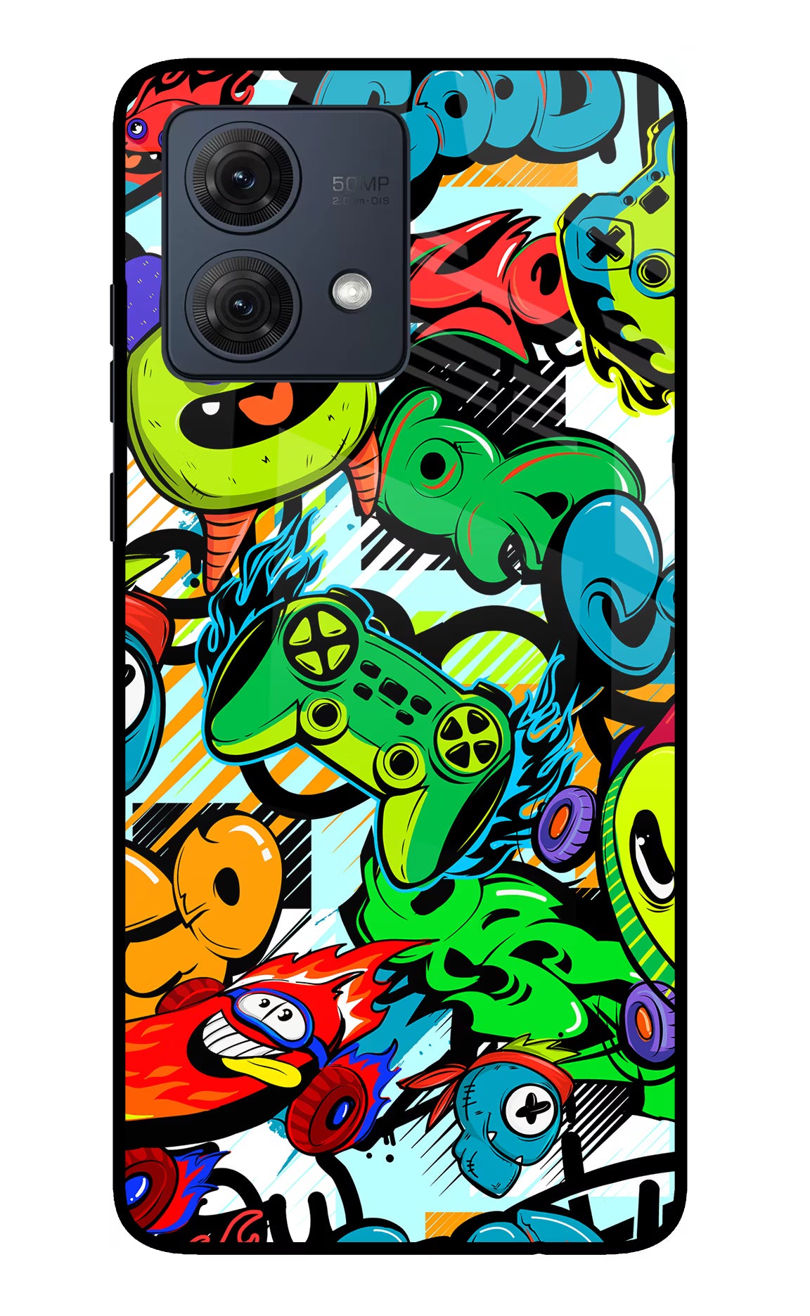 Game Doodle Moto G54 5G Glass Case Back Cover by Casekaro