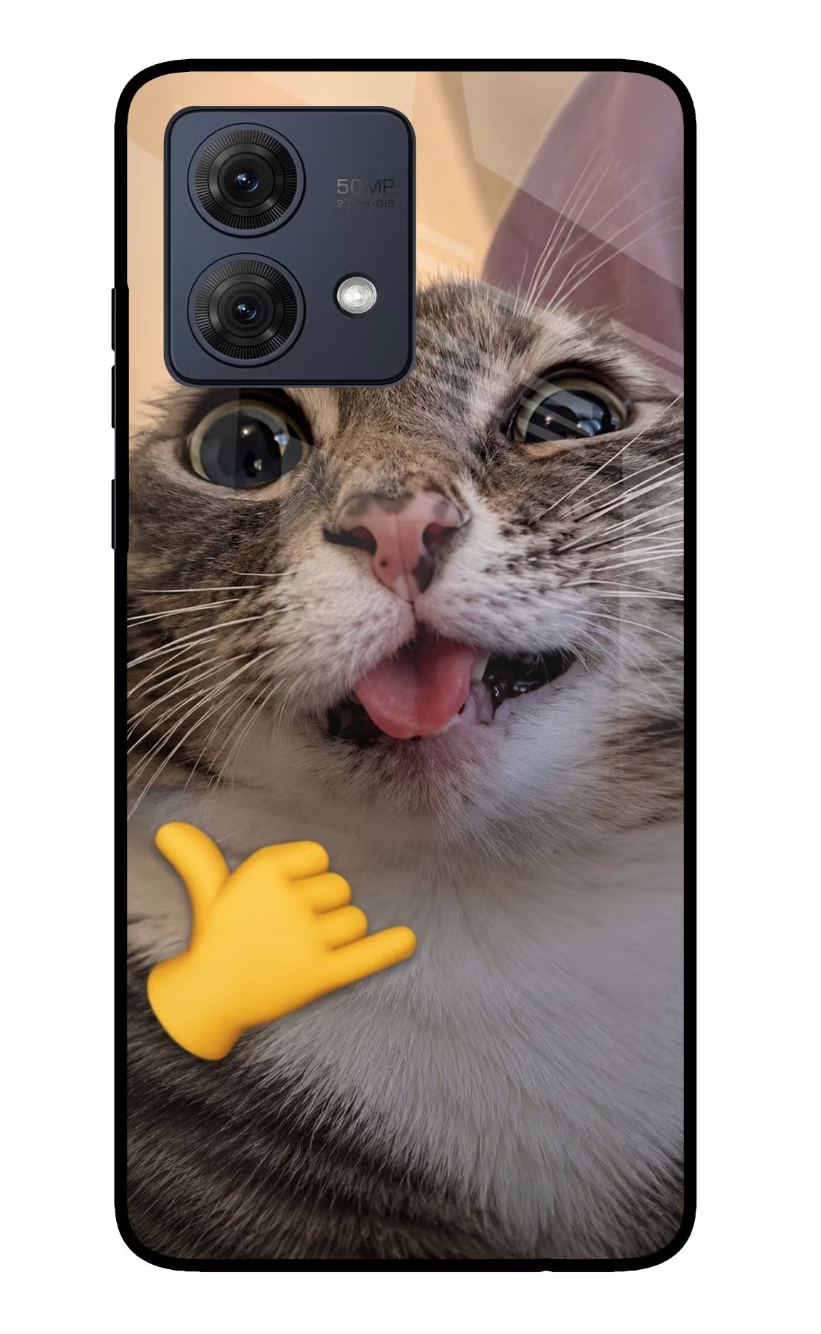Silly Cat Call Moto G54 5G Glass Case - Silly Cat Call Moto G54 5G Glass Case Silly Cat Call Moto G54 5G Glass Case