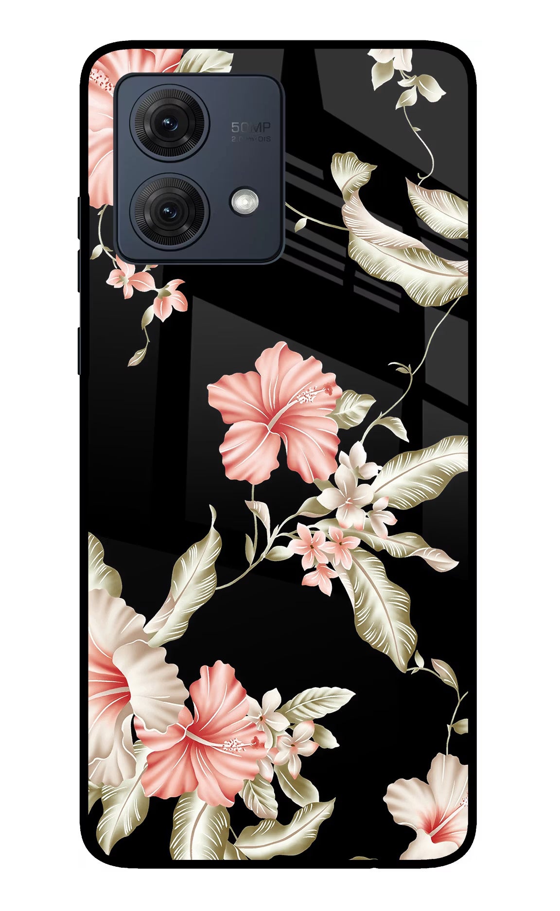 Flowers Moto G84 5G Glass Case - Flowers Moto G84 5G Glass Case Flowers Moto G84 5G Glass Case