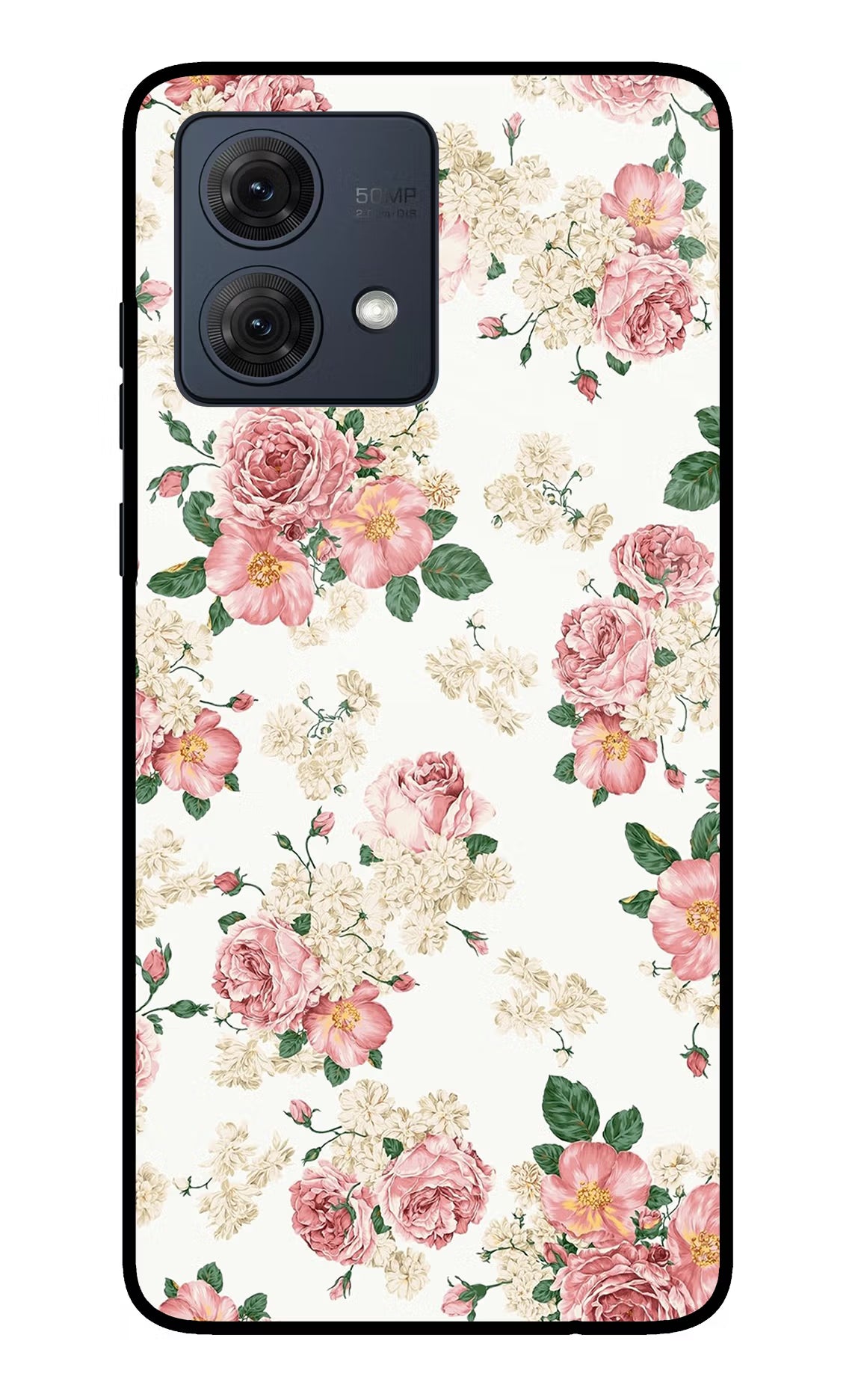 Flowers Moto G84 5G Glass Case Back Cover by Casekaro