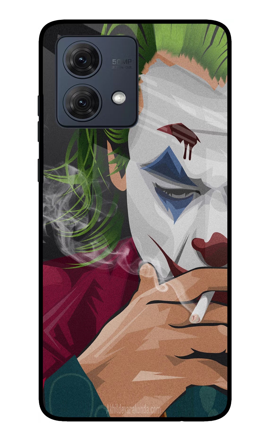 Joker Smoking Moto G84 5G Back Cover - Joker Smoking Moto G84 5G Glass Case Back Cover by Casekaro Joker Smoking Moto G84 5G Glass Case Back Cover by Casekaro