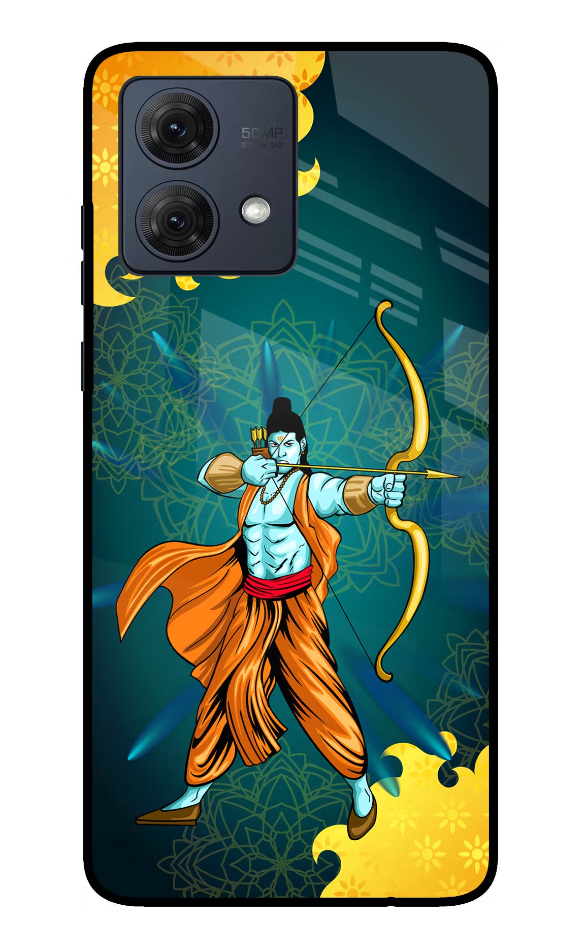 Lord Ram - 6 Moto G84 5G Back Cover - Lord Ram - 6 Moto G84 5G Glass Case Back Cover by Casekaro Lord Ram - 6 Moto G84 5G Glass Case Back Cover by Casekaro