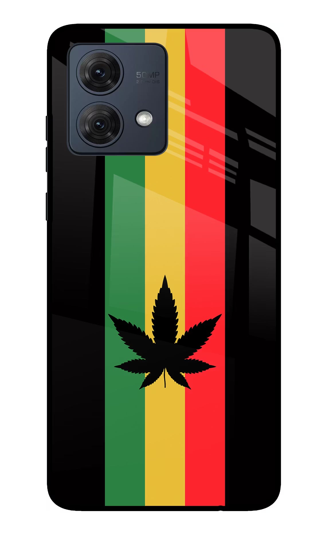 Weed Flag Moto G84 5G Back Cover - Weed Flag Moto G84 5G Glass Case Back Cover by Casekaro Weed Flag Moto G84 5G Glass Case Back Cover by Casekaro
