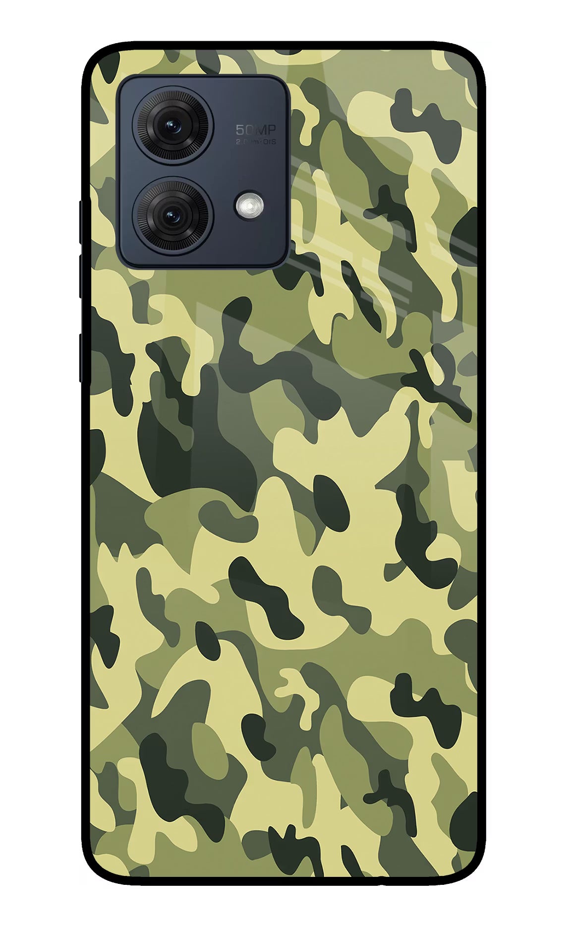Camouflage Moto G84 5G Back Cover - Camouflage Moto G84 5G Glass Case Back Cover by Casekaro Camouflage Moto G84 5G Glass Case Back Cover by Casekaro