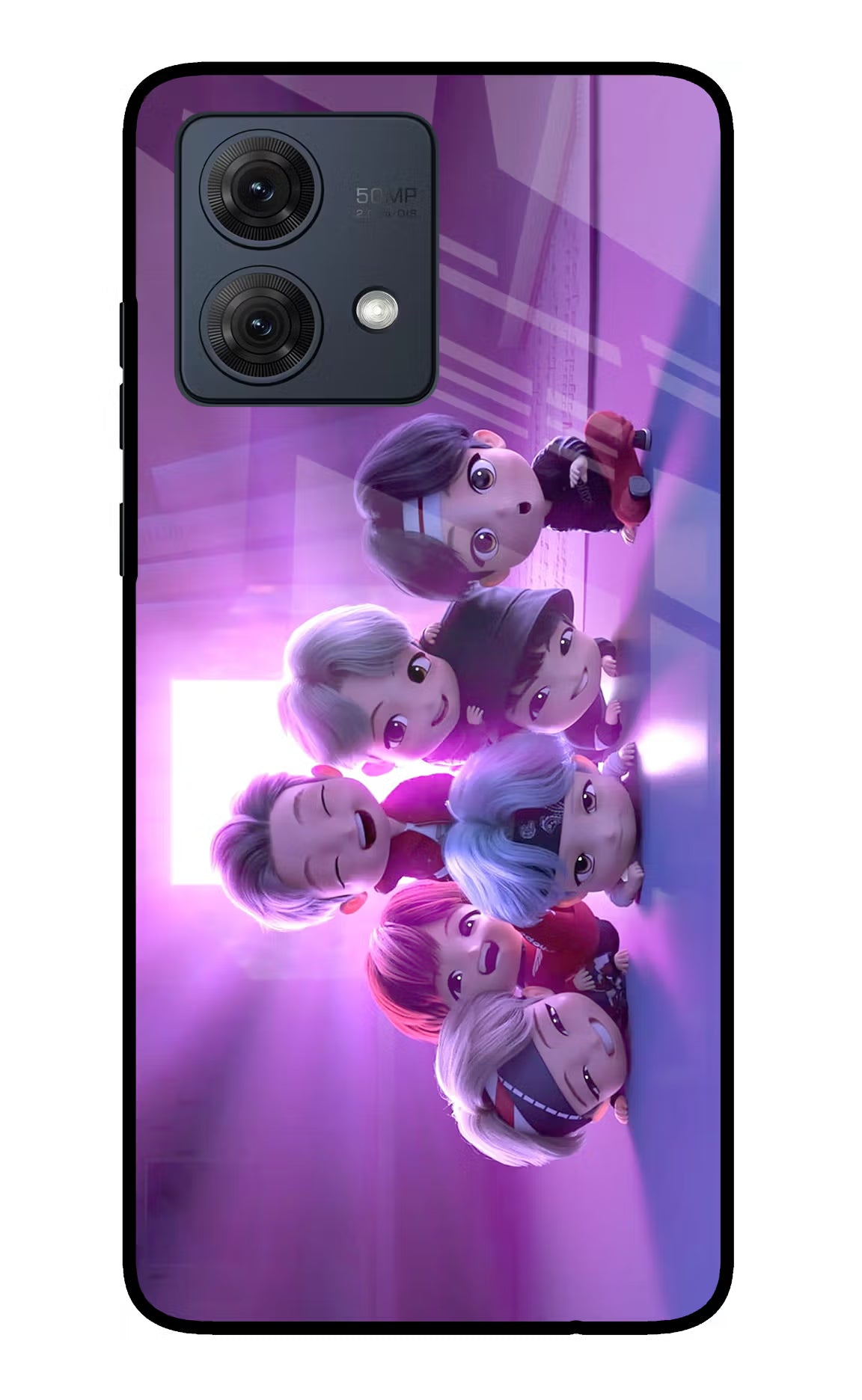 BTS Chibi Moto G84 5G Glass Case - BTS Chibi Moto G84 5G Glass Case BTS Chibi Moto G84 5G Glass Case
