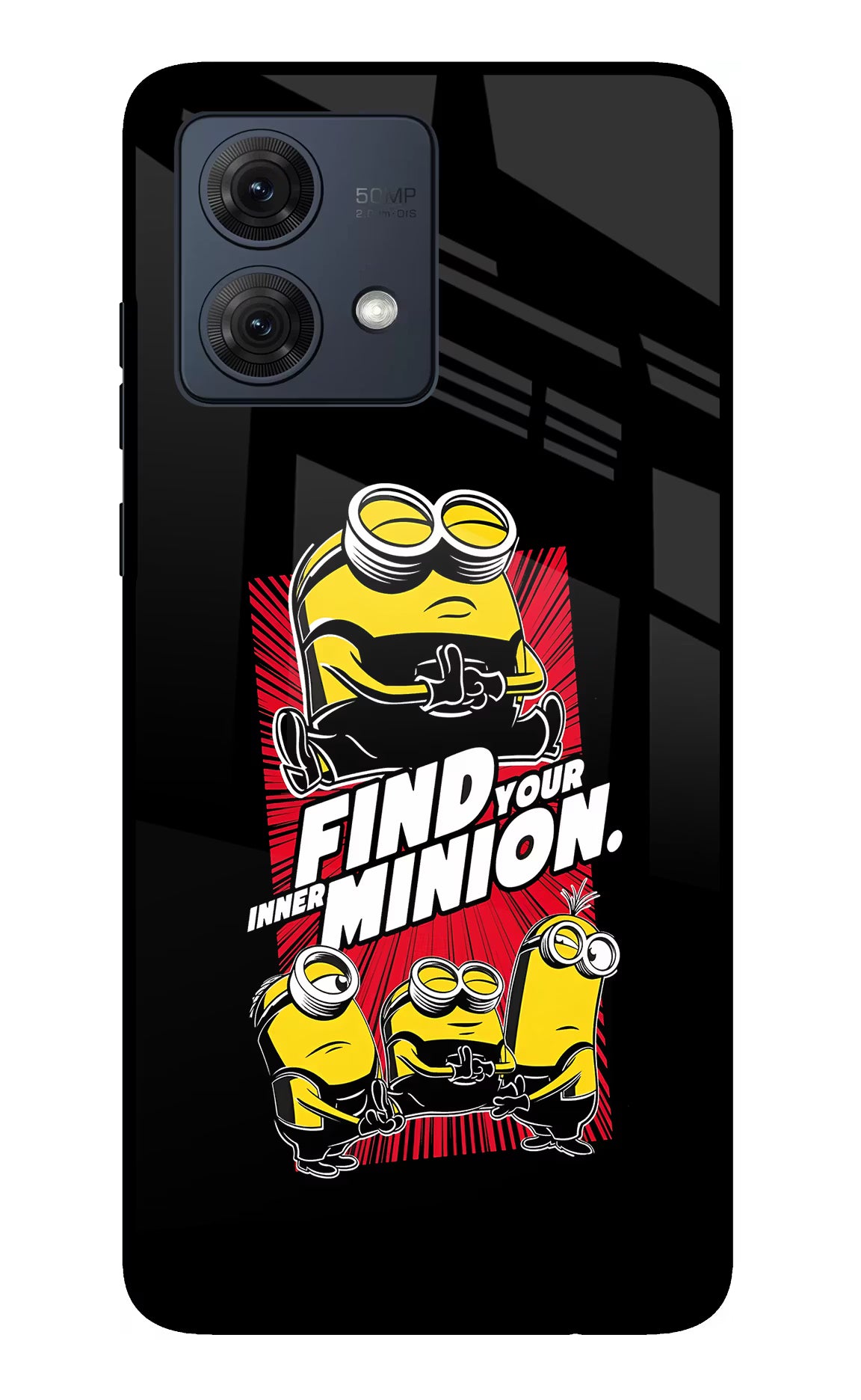 Find your inner Minion Moto G84 5G Back Cover - Find your inner Minion Moto G84 5G Glass Case Back Cover by Casekaro Find your inner Minion Moto G84 5G Glass Case Back Cover by Casekaro