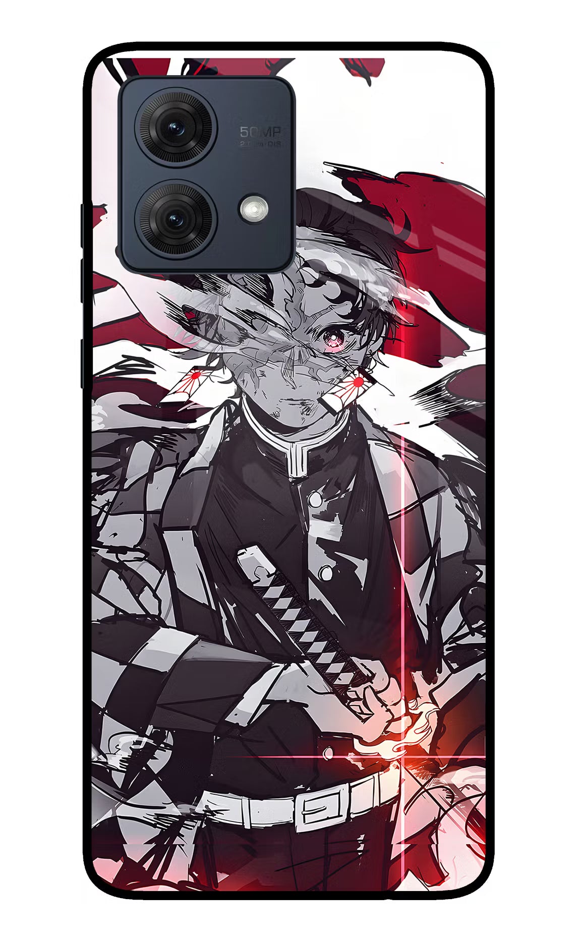 Demon Slayer Moto G84 5G Glass Case - Demon Slayer Moto G84 5G Glass Case Demon Slayer Moto G84 5G Glass Case