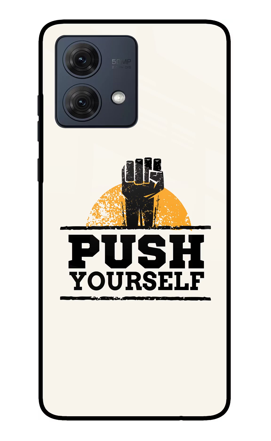 Push Yourself Moto G84 5G Glass Case Back Cover by Casekaro