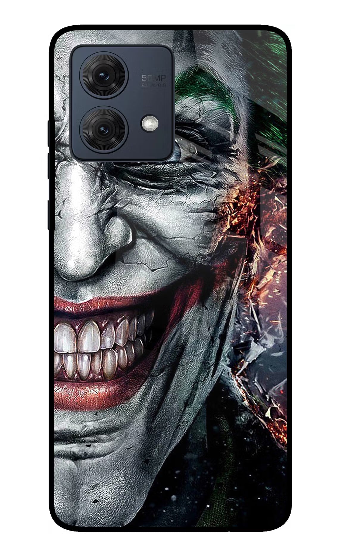 Joker Cam Moto G84 5G Back Cover - Joker Cam Moto G84 5G Glass Case Back Cover by Casekaro Joker Cam Moto G84 5G Glass Case Back Cover by Casekaro