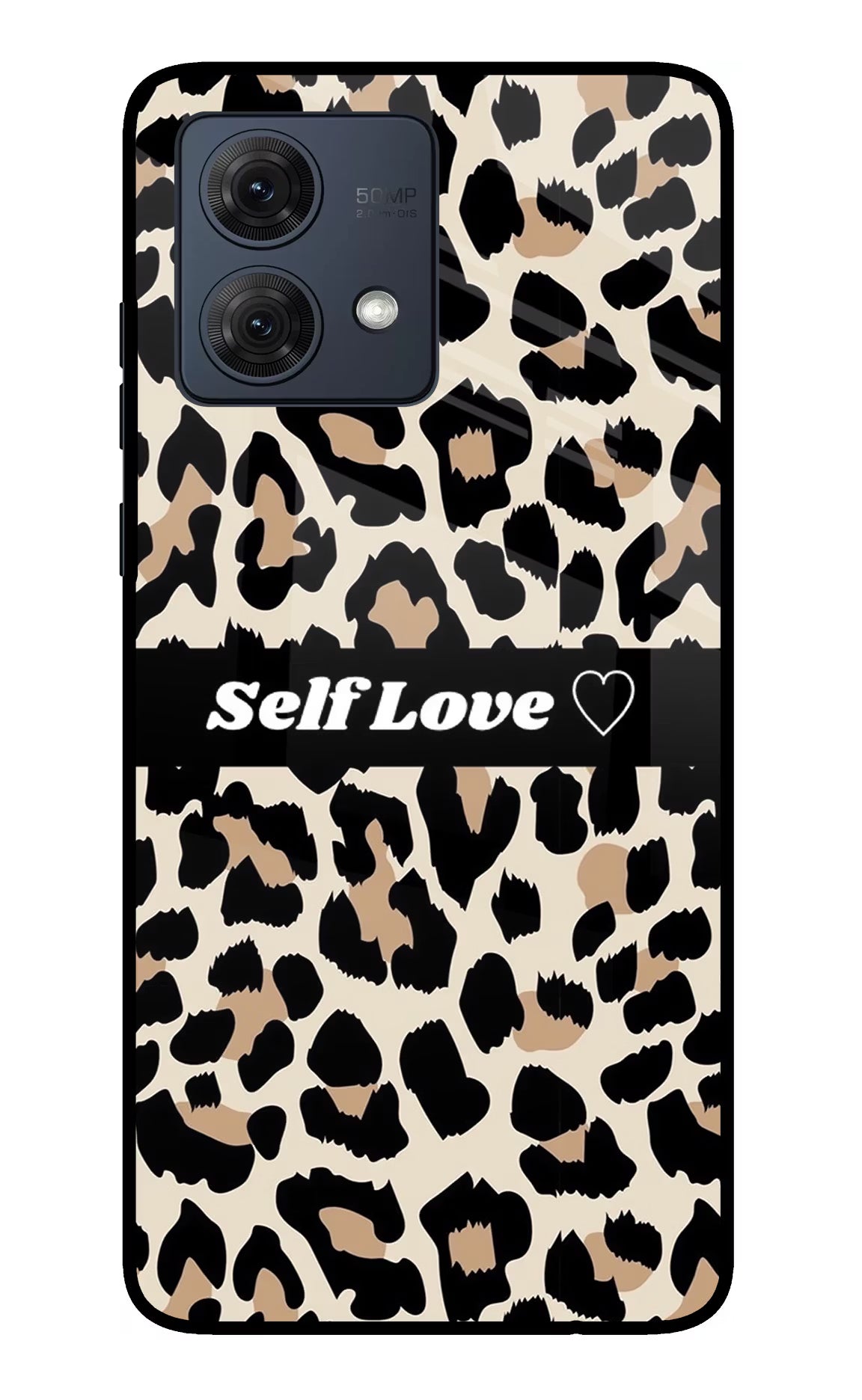Leopard Print Self Love Moto G84 5G Glass Case - Leopard Print Self Love Moto G84 5G Glass Case Leopard Print Self Love Moto G84 5G Glass Case