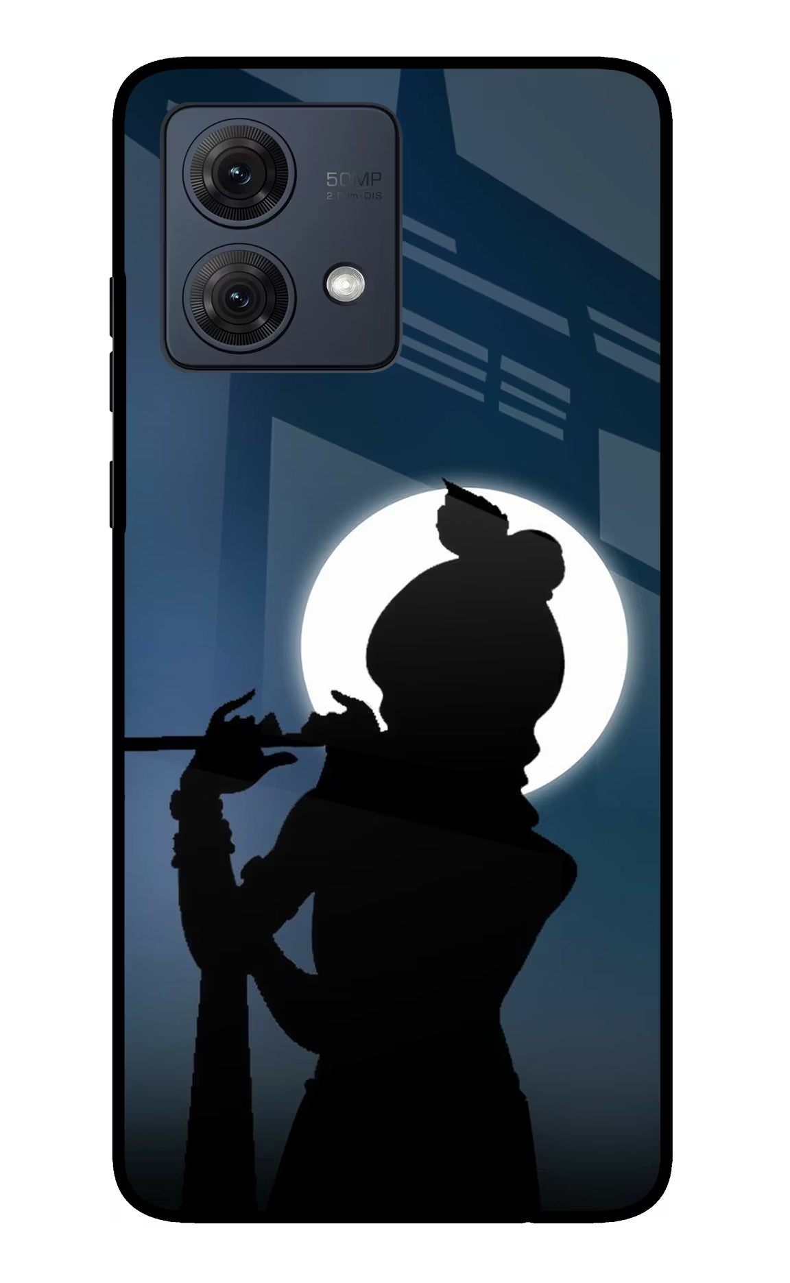 Shri Krishna Silhouette Moto G84 5G Glass Case Back Cover by Casekaro