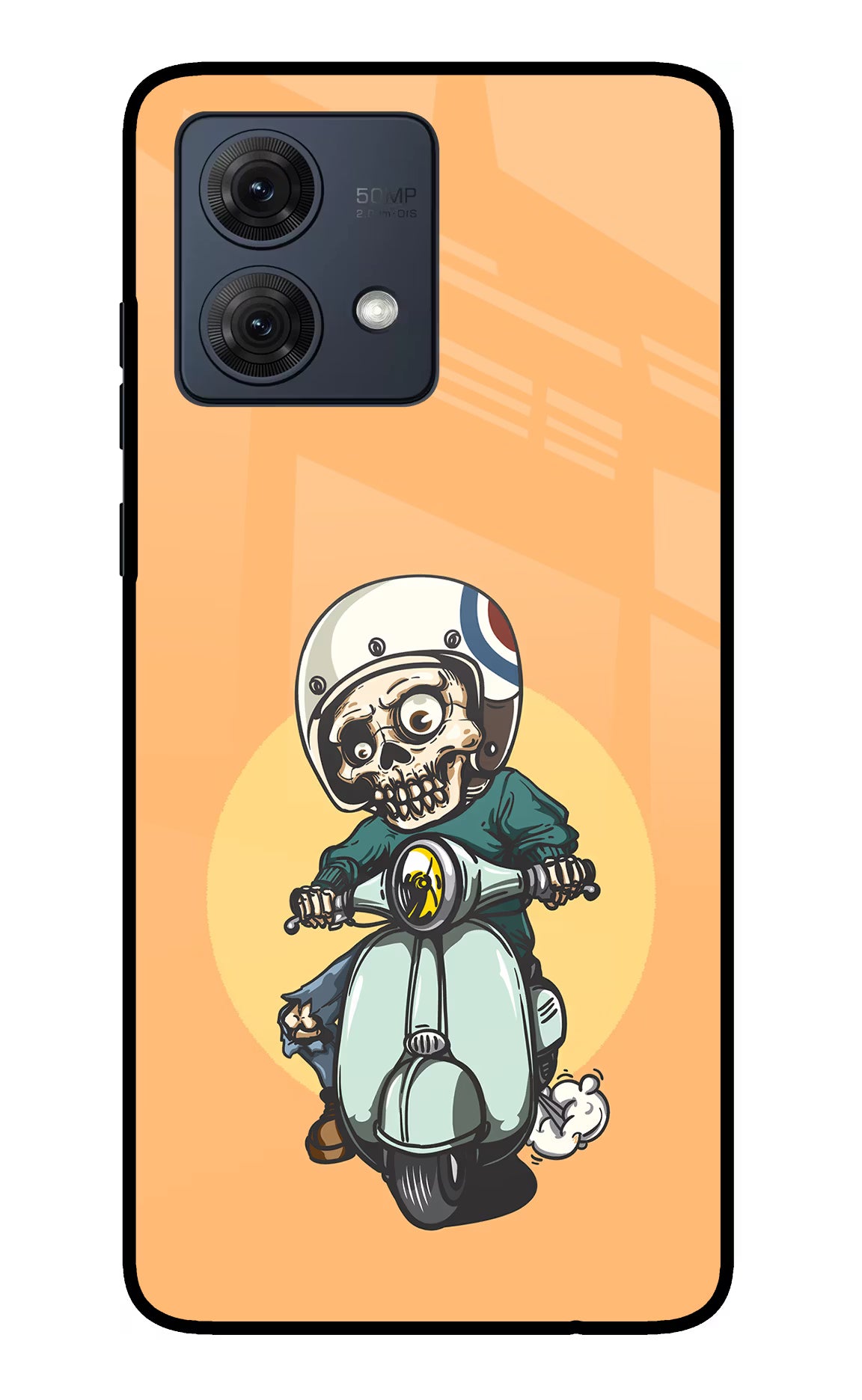 Undead Biker Moto G84 5G Glass Case Back Cover by Casekaro