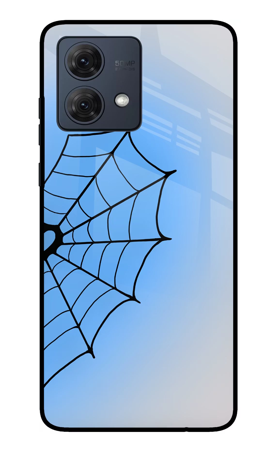 Blue Web Moto G84 5G Glass Case - Blue Web Moto G84 5G Glass Case Blue Web Moto G84 5G Glass Case