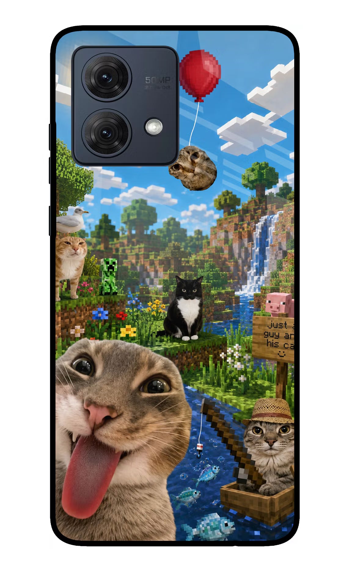 Minecraft Cat Chaos Moto G84 5G Glass Case - Minecraft Cat Chaos Moto G84 5G Glass Case Minecraft Cat Chaos Moto G84 5G Glass Case