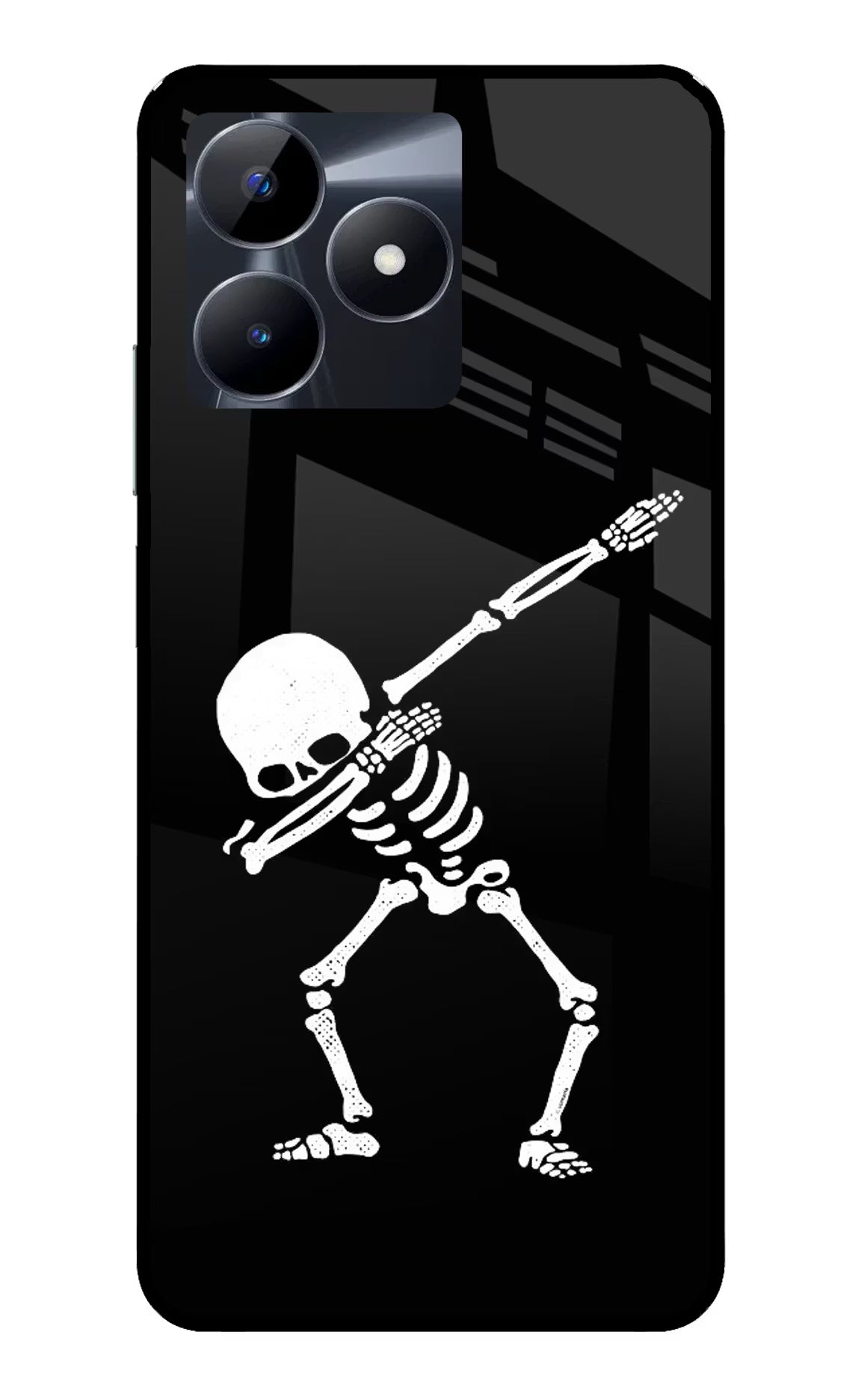 Dabbing Skeleton Art Realme C53 Glass Case - Dabbing Skeleton Art Realme C53 Glass Case Dabbing Skeleton Art Realme C53 Glass Case