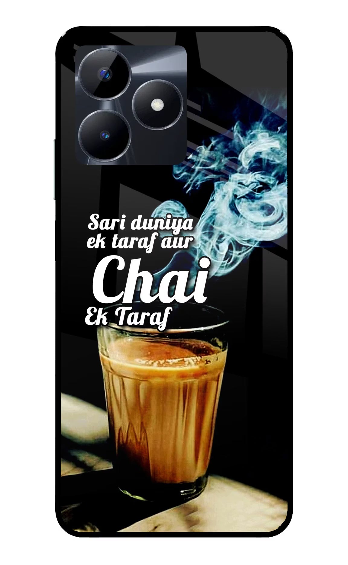 Chai Ek Taraf Quote Realme C53 Glass Case - Chai Ek Taraf Quote Realme C53 Glass Case Chai Ek Taraf Quote Realme C53 Glass Case