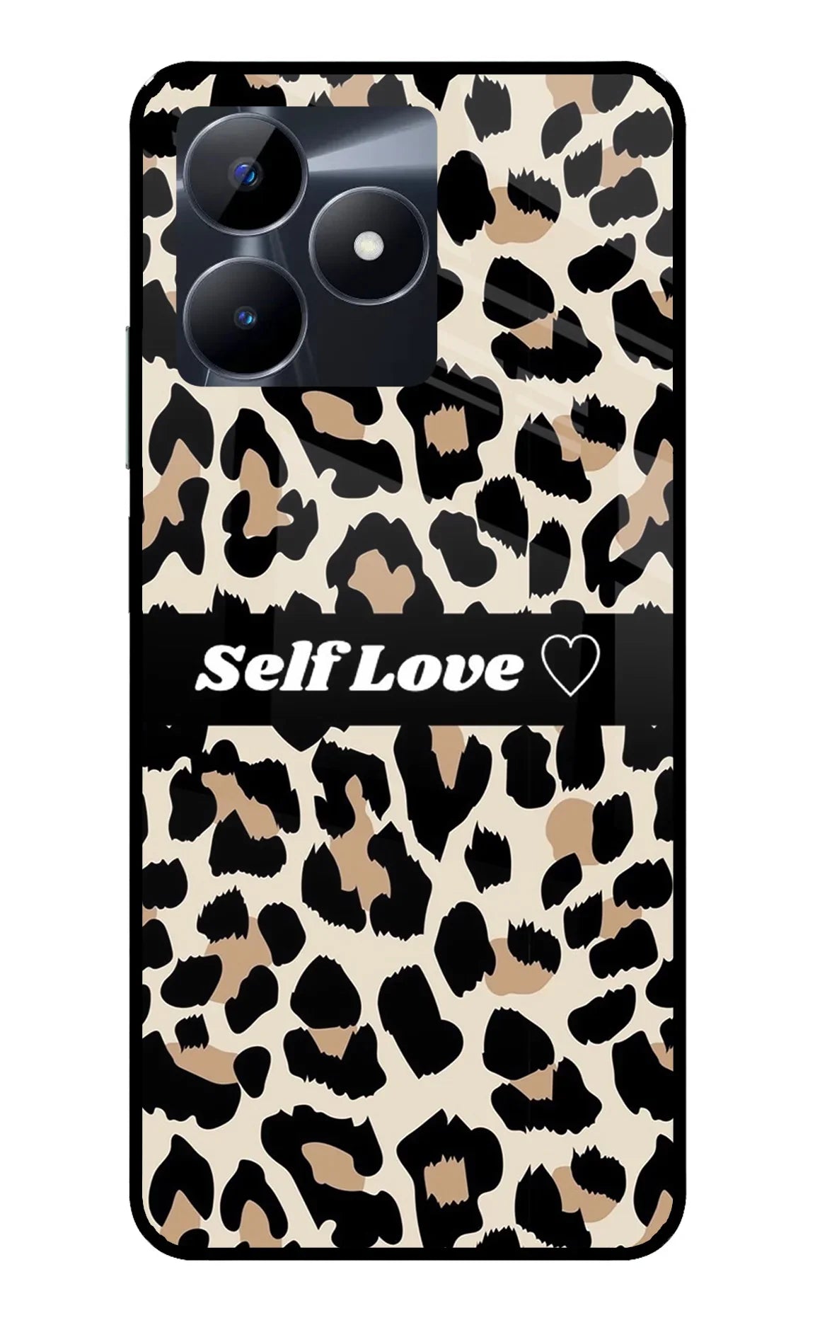 Leopard Print Self Love Realme C53 Glass Case - Leopard Print Self Love Realme C53 Glass Case Leopard Print Self Love Realme C53 Glass Case