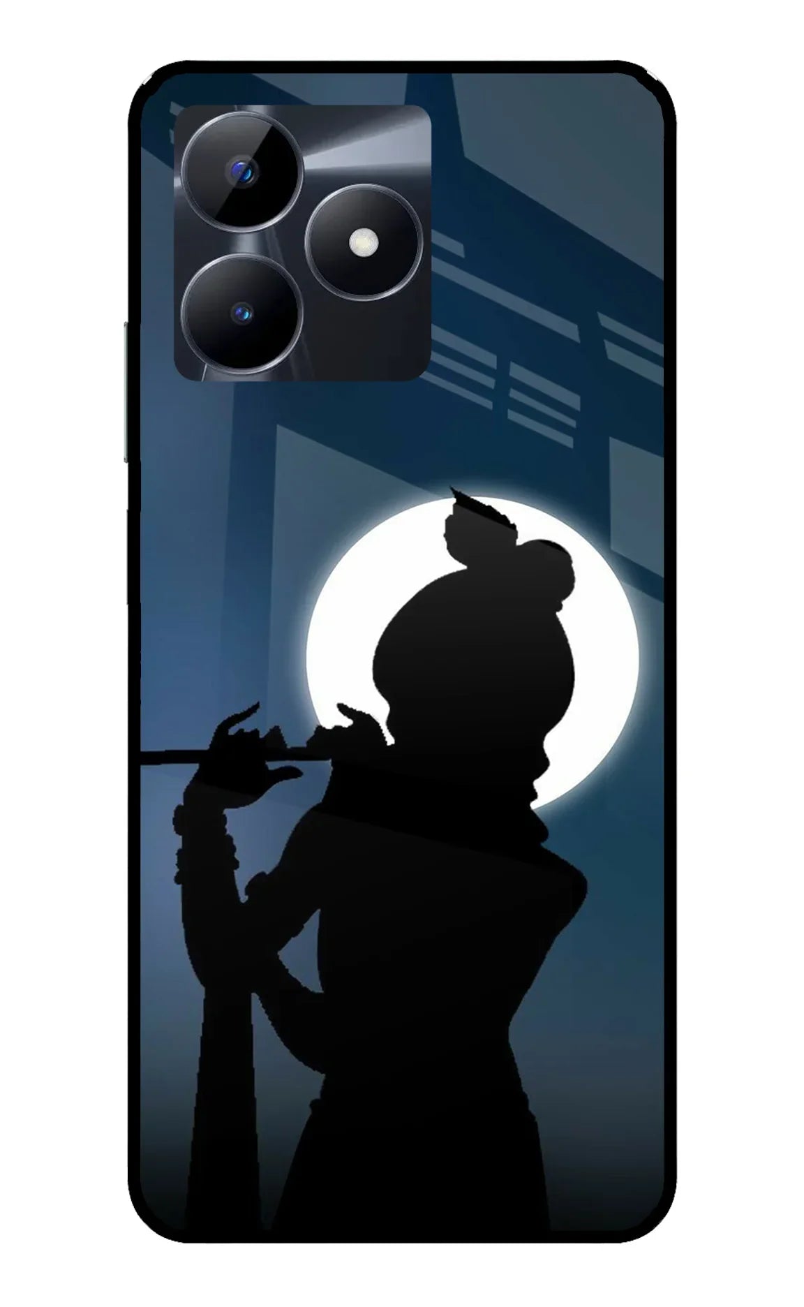 Shri Krishna Silhouette Realme C53 Glass Case - Shri Krishna Silhouette Realme C53 Glass Case Shri Krishna Silhouette Realme C53 Glass Case