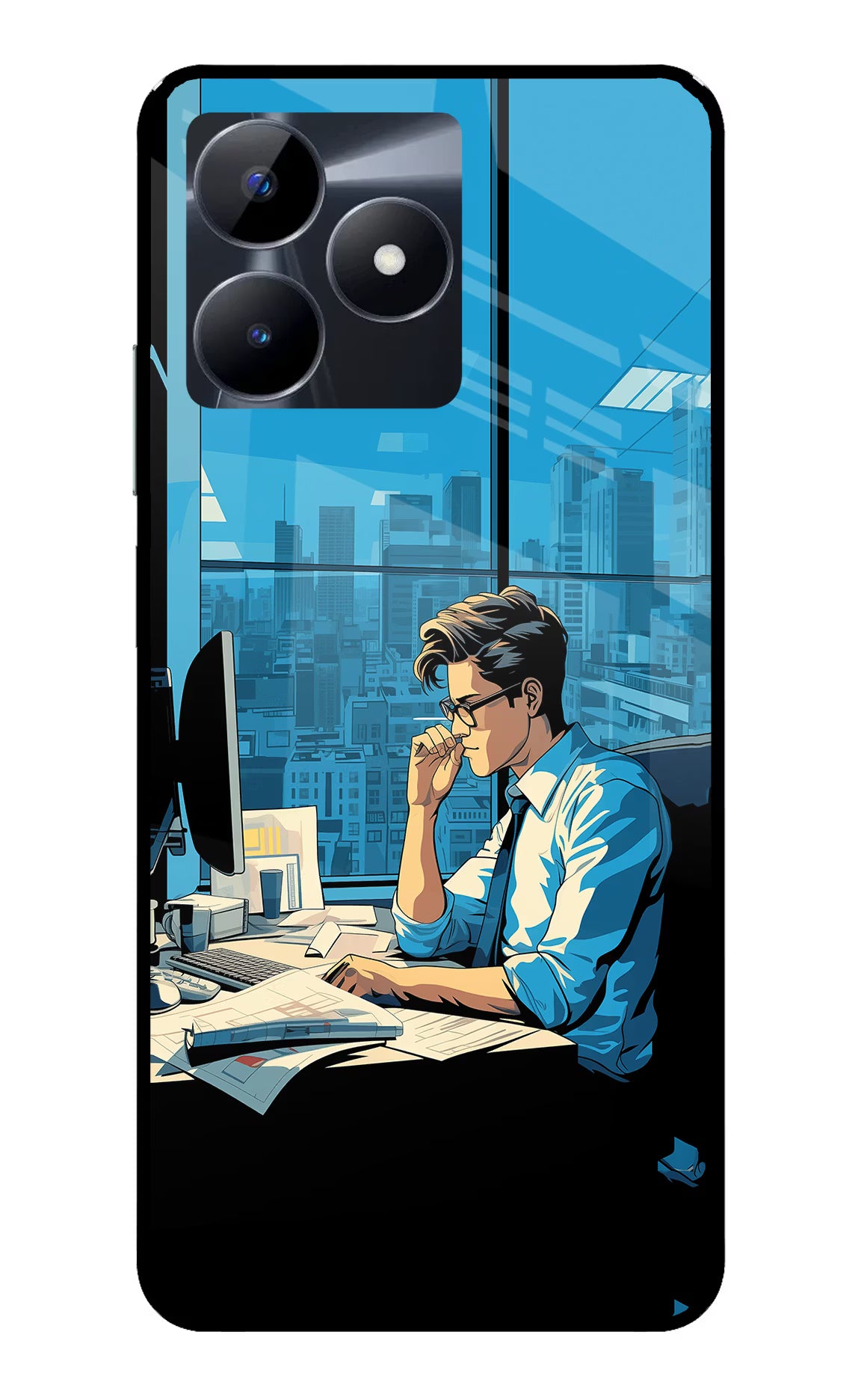 Focused Hustler (AI Generated) Realme C53 Glass Case - Focused Hustler (AI Generated) Realme C53 Glass Case Focused Hustler (AI Generated) Realme C53 Glass Case