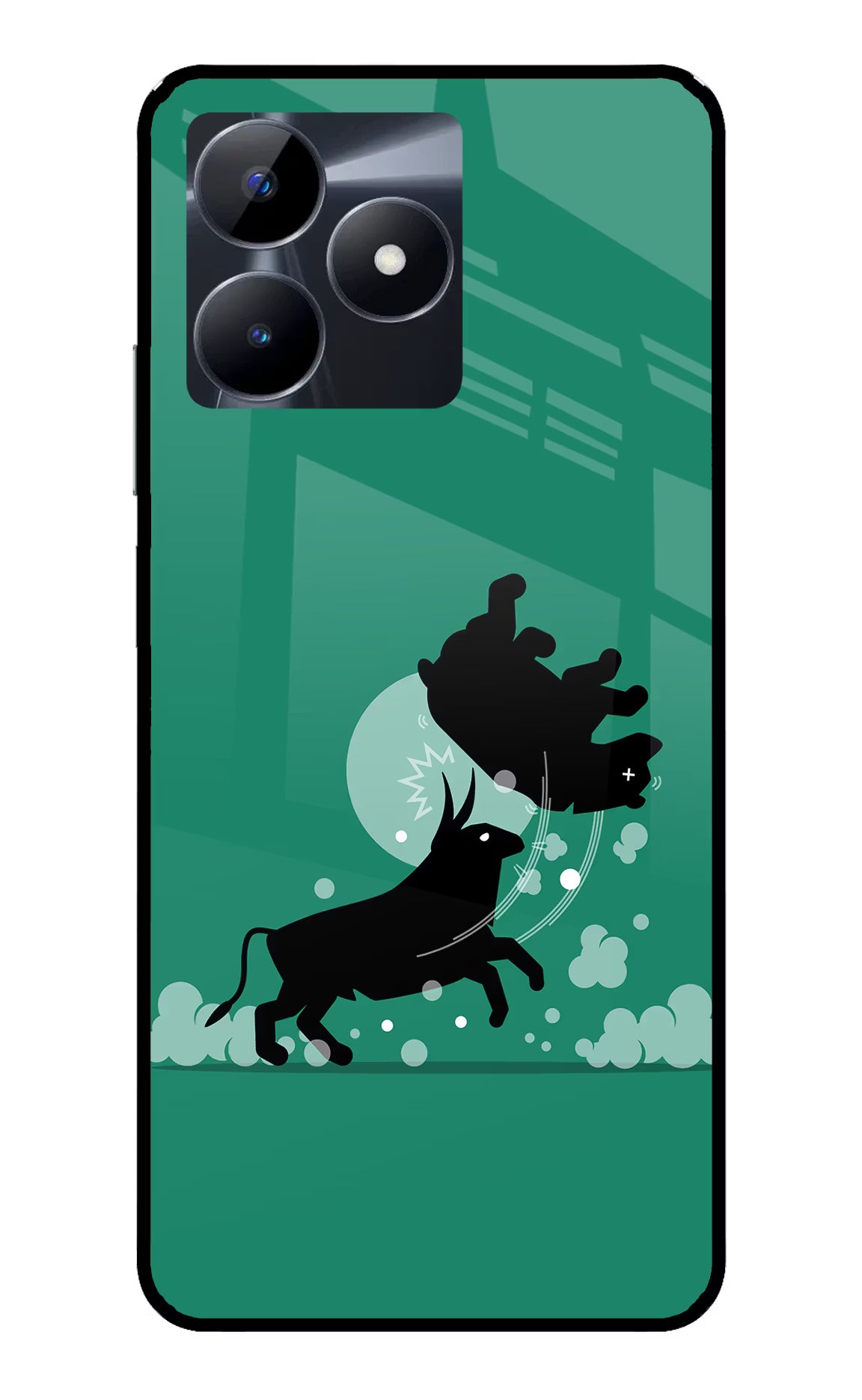 Bull Conqueror Realme C53 Glass Case - Bull Conqueror Realme C53 Glass Case Bull Conqueror Realme C53 Glass Case
