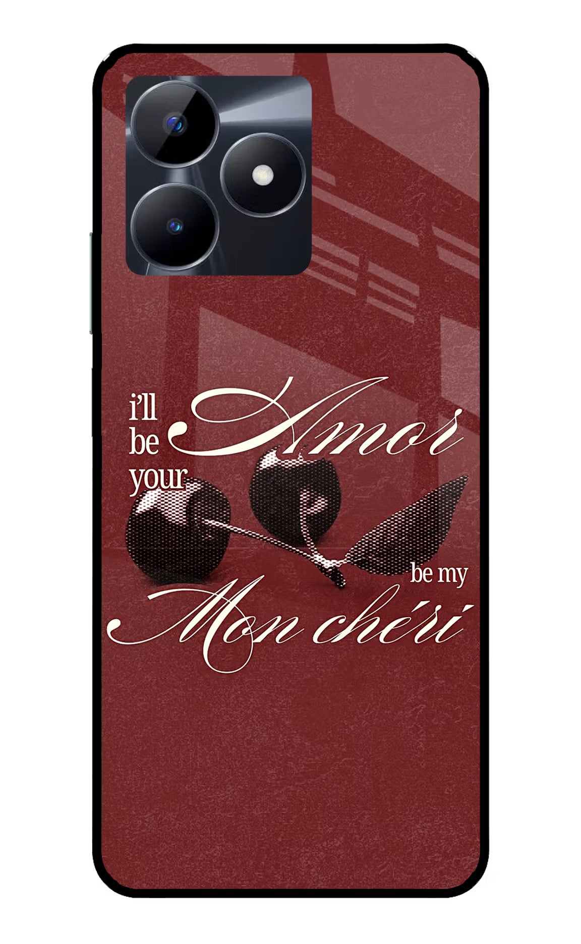 Velvet Cherry Realme C53 Glass Case - Velvet Cherry Realme C53 Glass Case Velvet Cherry Realme C53 Glass Case