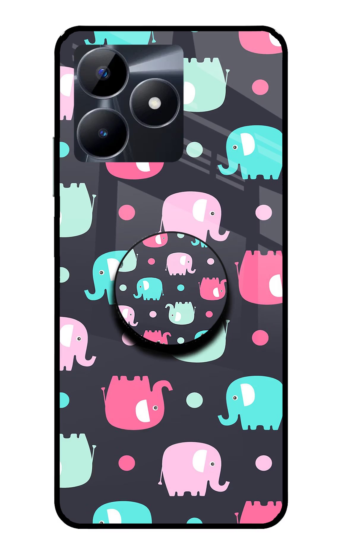 Baby Elephants Realme C53 Glass Case - Baby Elephants Realme C53 Glass Case Baby Elephants Realme C53 Glass Case